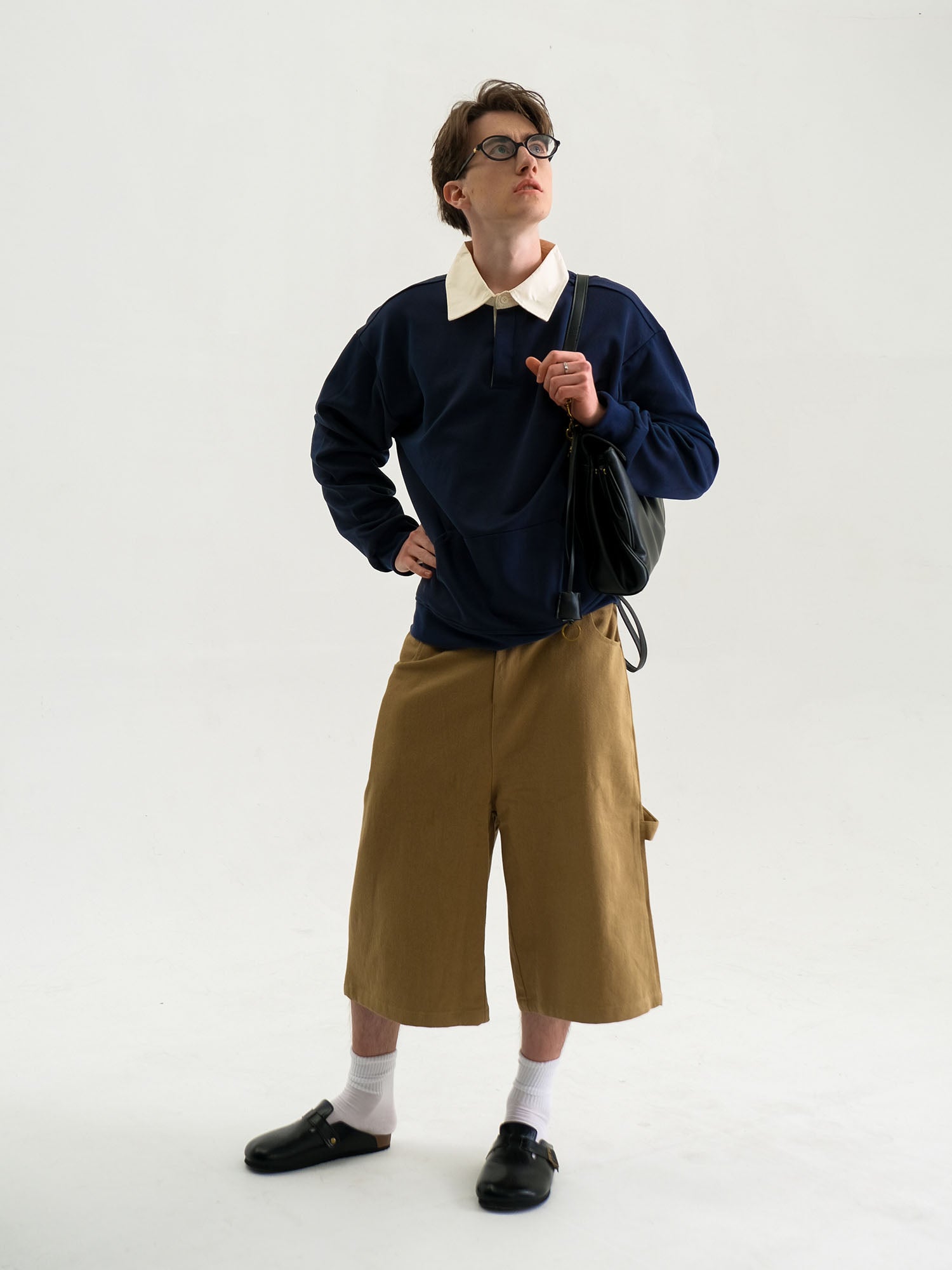 WIID Preppy Contrast-Collar Polo Sweatshirt, premium urban and streetwear designers apparel on PROJECTISR.com, WIID