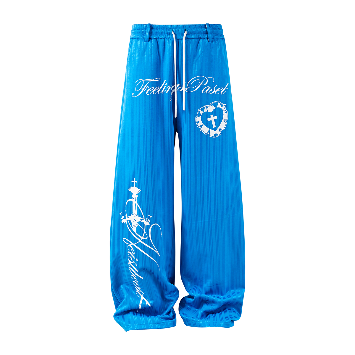 PASET Cross Heart Graphic Striped Sweatpants