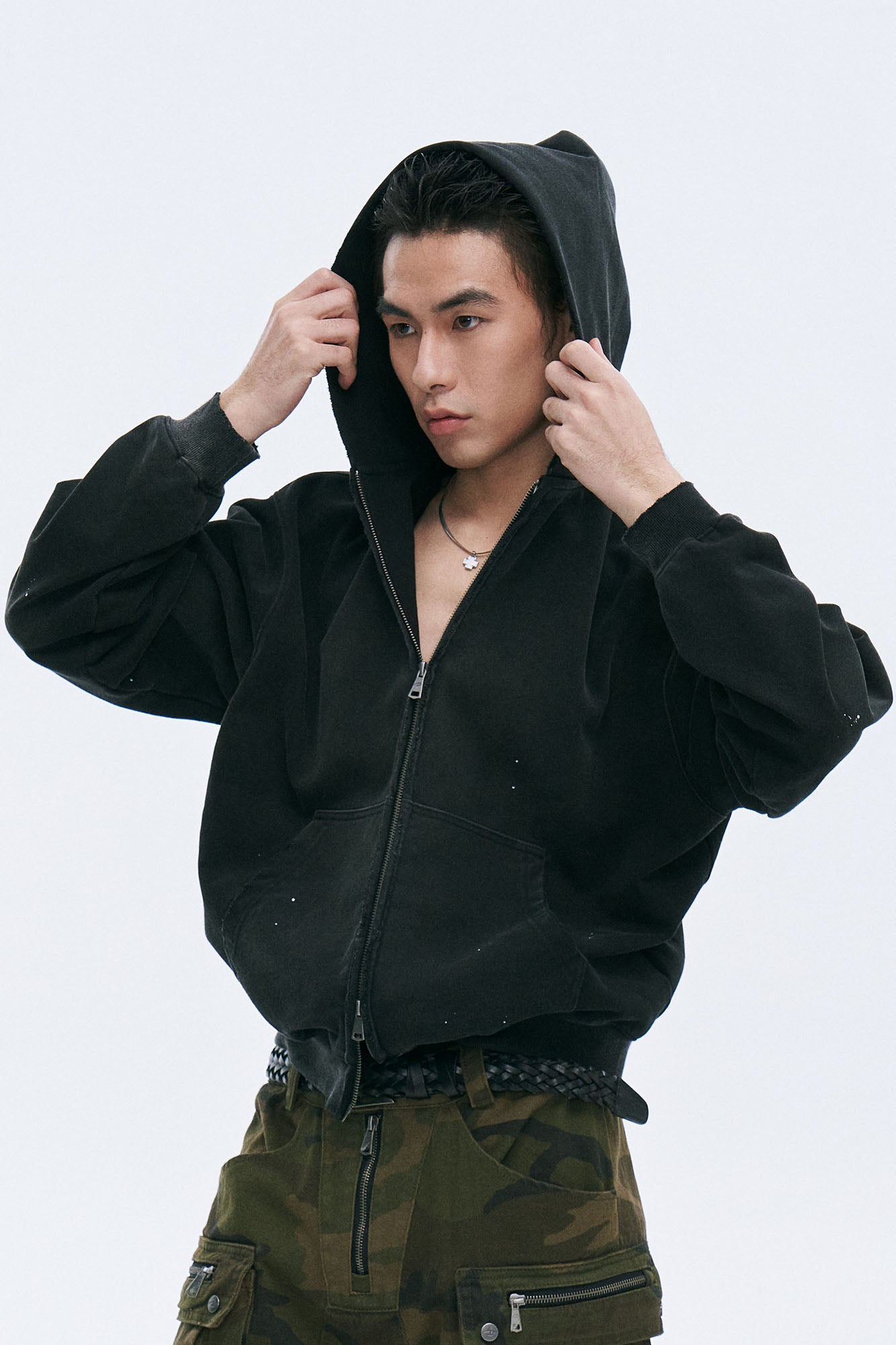 CATSSTAC Rugged Wash Zip Hoodie, premium urban and streetwear designers apparel on PROJECTISR.com, CATSSTAC