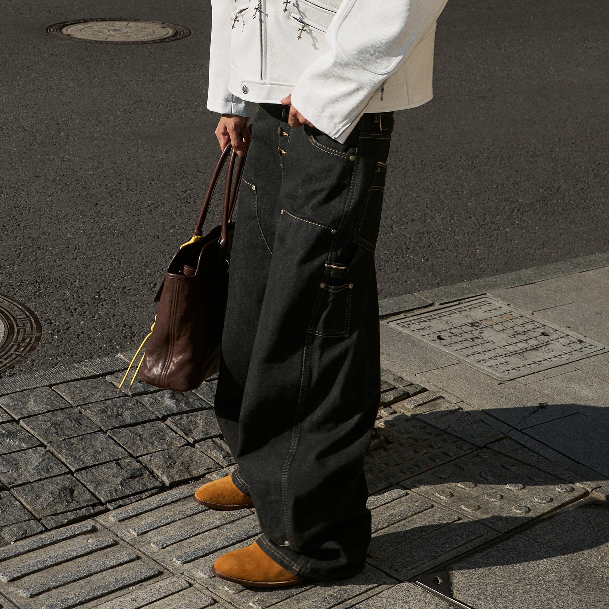 STEEPC Double-Knee Button-Fly Raw Selvedge Jeans