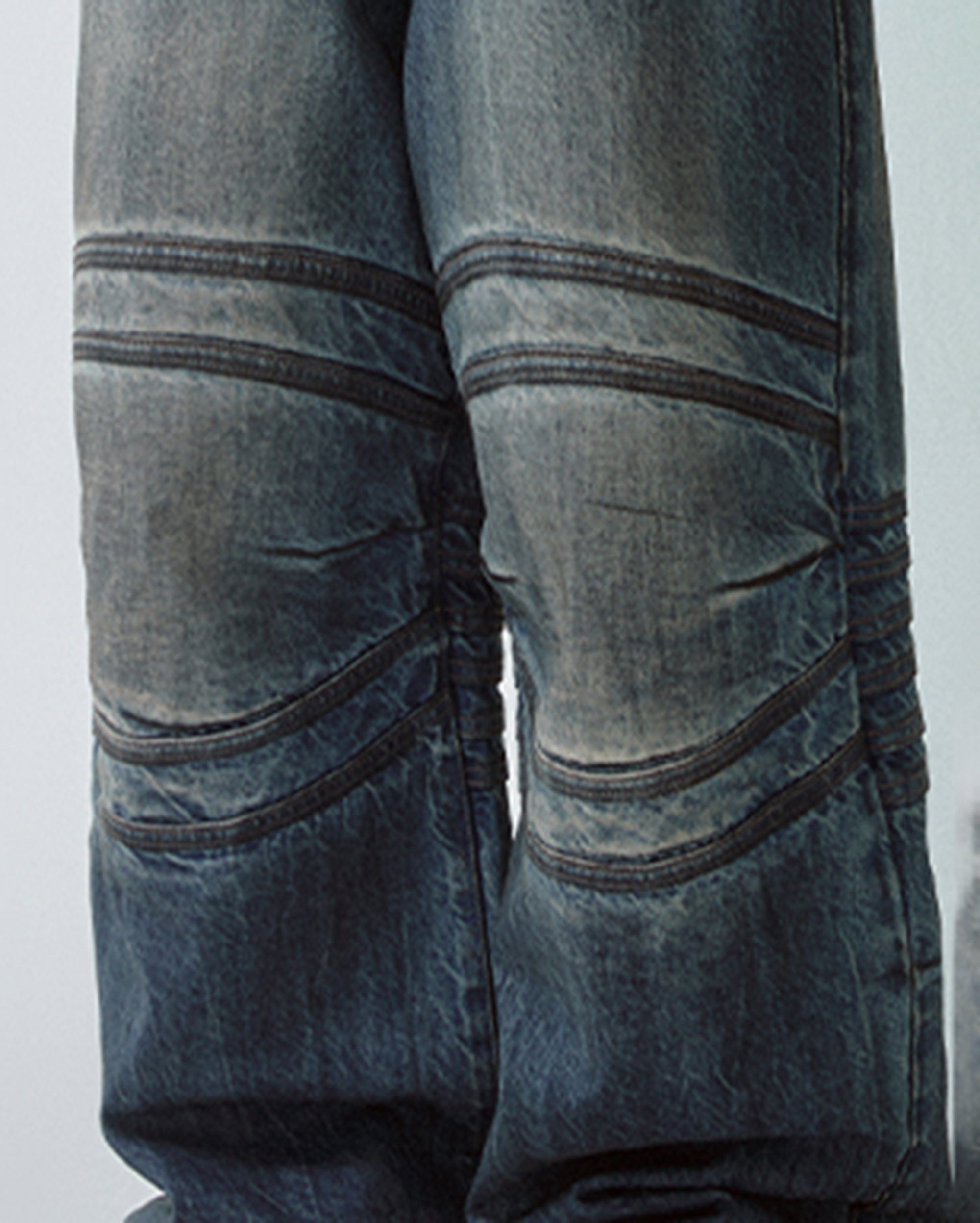 F2CE Retro Crinkled-Knee Washed Pants, premium urban and streetwear designers apparel on PROJECTISR.com, F2CE