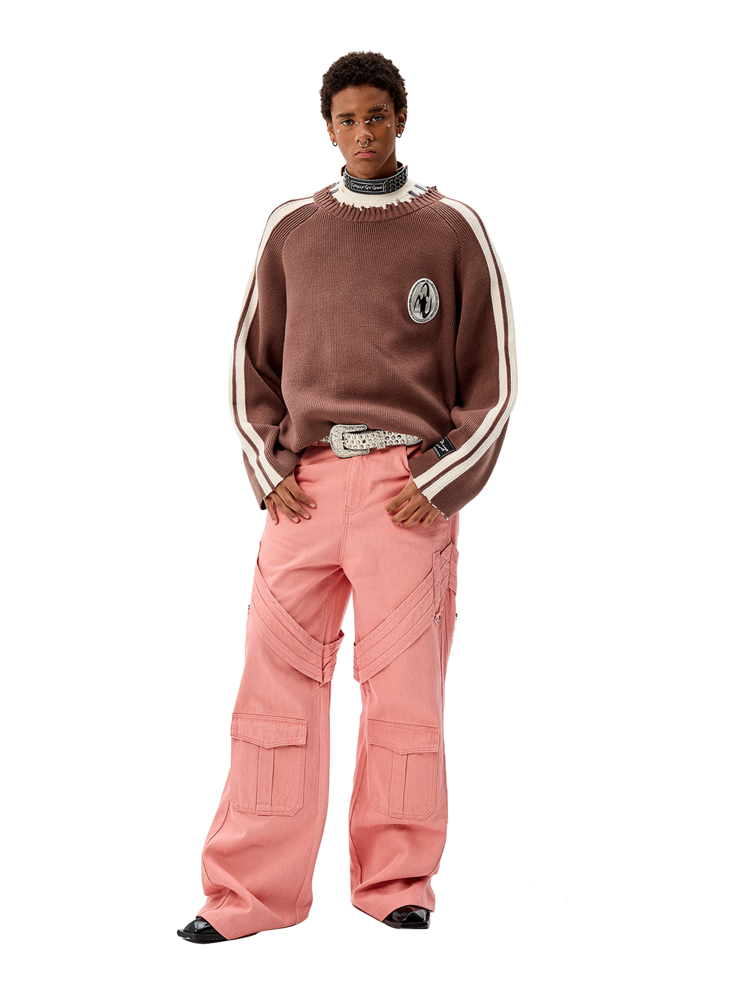 CYCYCY Tie Detail Multi-Pocket Cargo Jeans