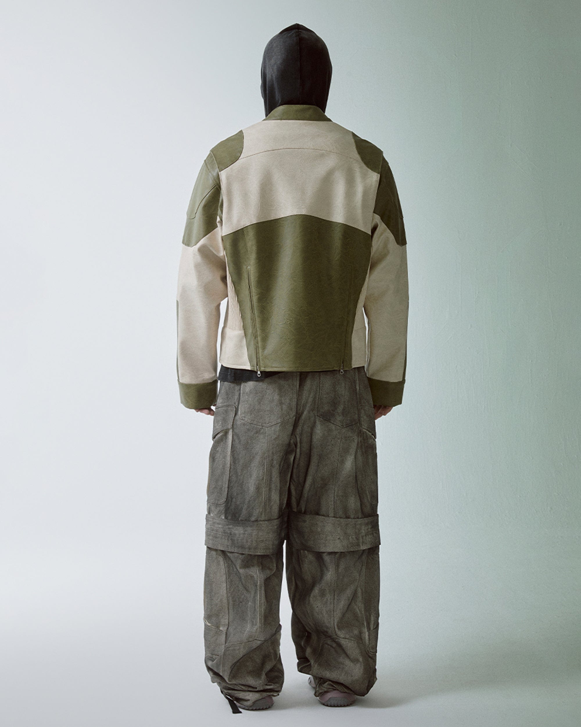 F2CE Modern Deconstructed Faux Leather Biker Jacket, premium urban and streetwear designers apparel on PROJECTISR.com, F2CE