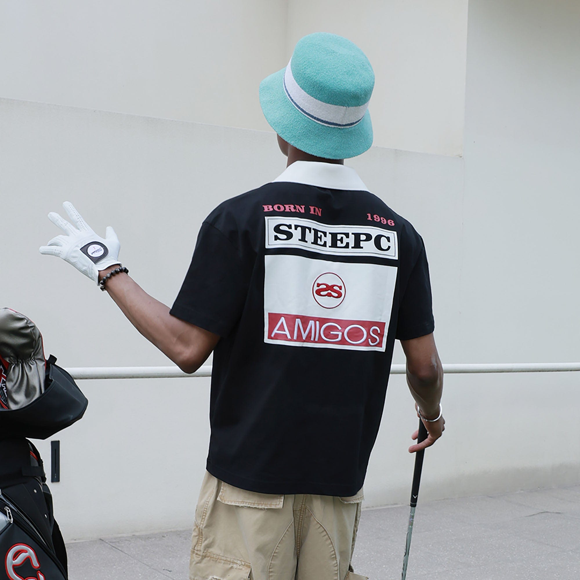 STEEPC Amigos Graphic Embroidered Polo T-Shirt, premium urban and streetwear designers apparel on PROJECTISR.com, STEEPC