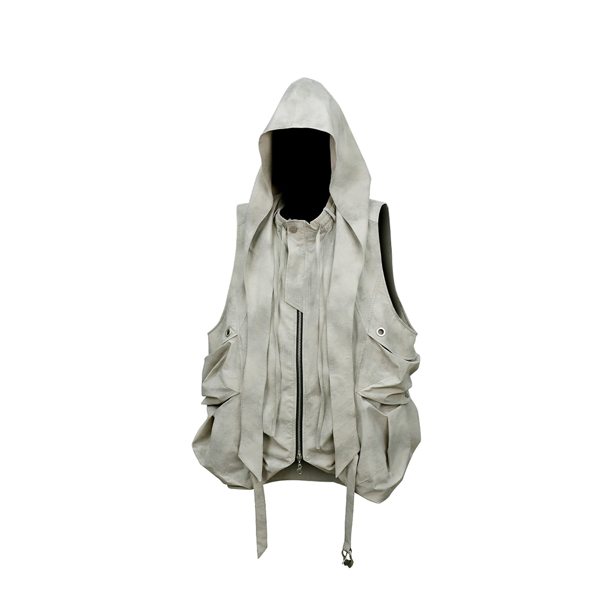 RELABEL Detachable Hood Big-Pocket Vest, premium urban and streetwear designers apparel on PROJECTISR.com, RELABEL