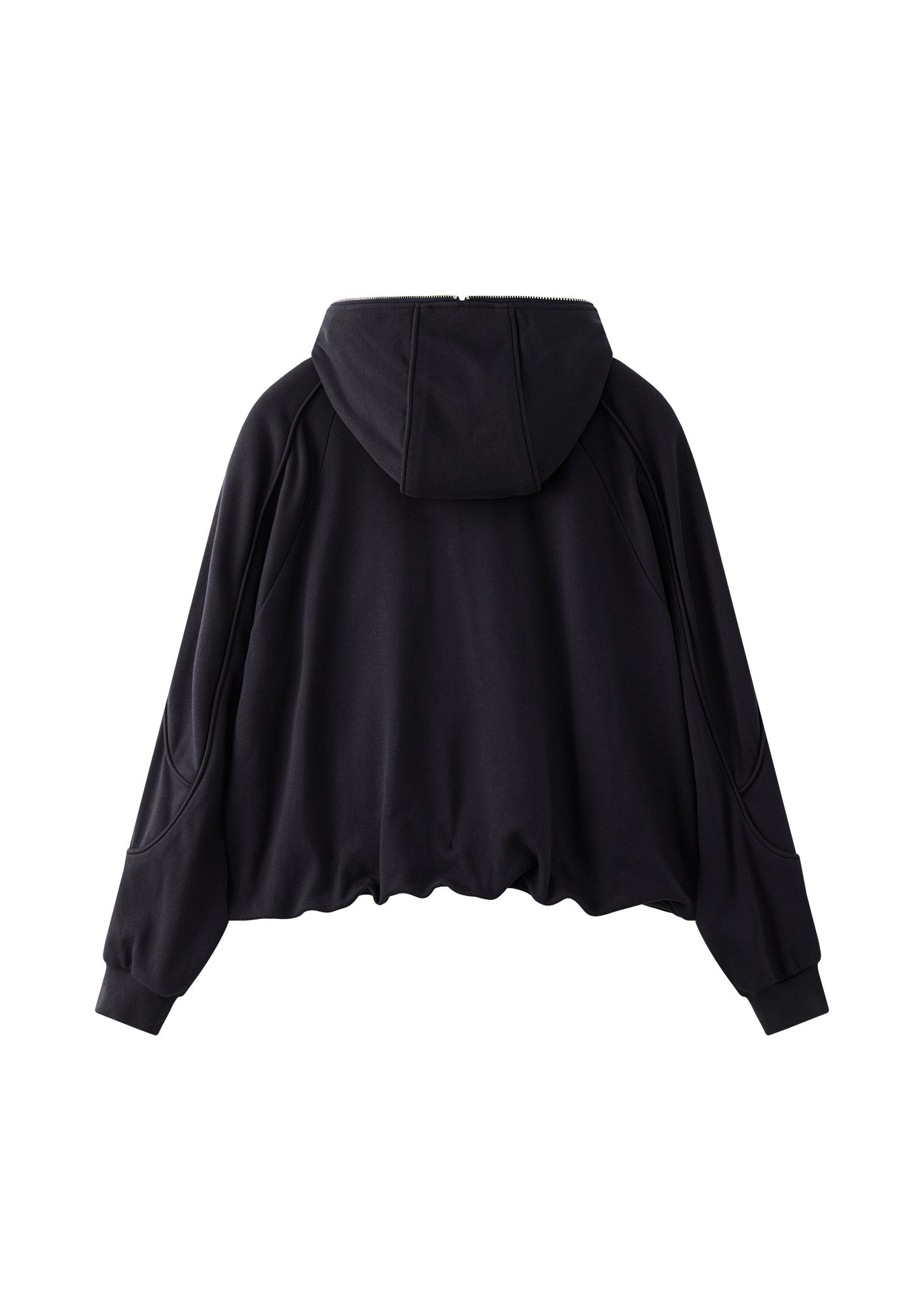 ORGANIC EMOTION Curved Panel Drawstring-Hem Zip-Up Hoodie, premium urban and streetwear designers apparel on PROJECTISR.com, ORGANIC EMOTION