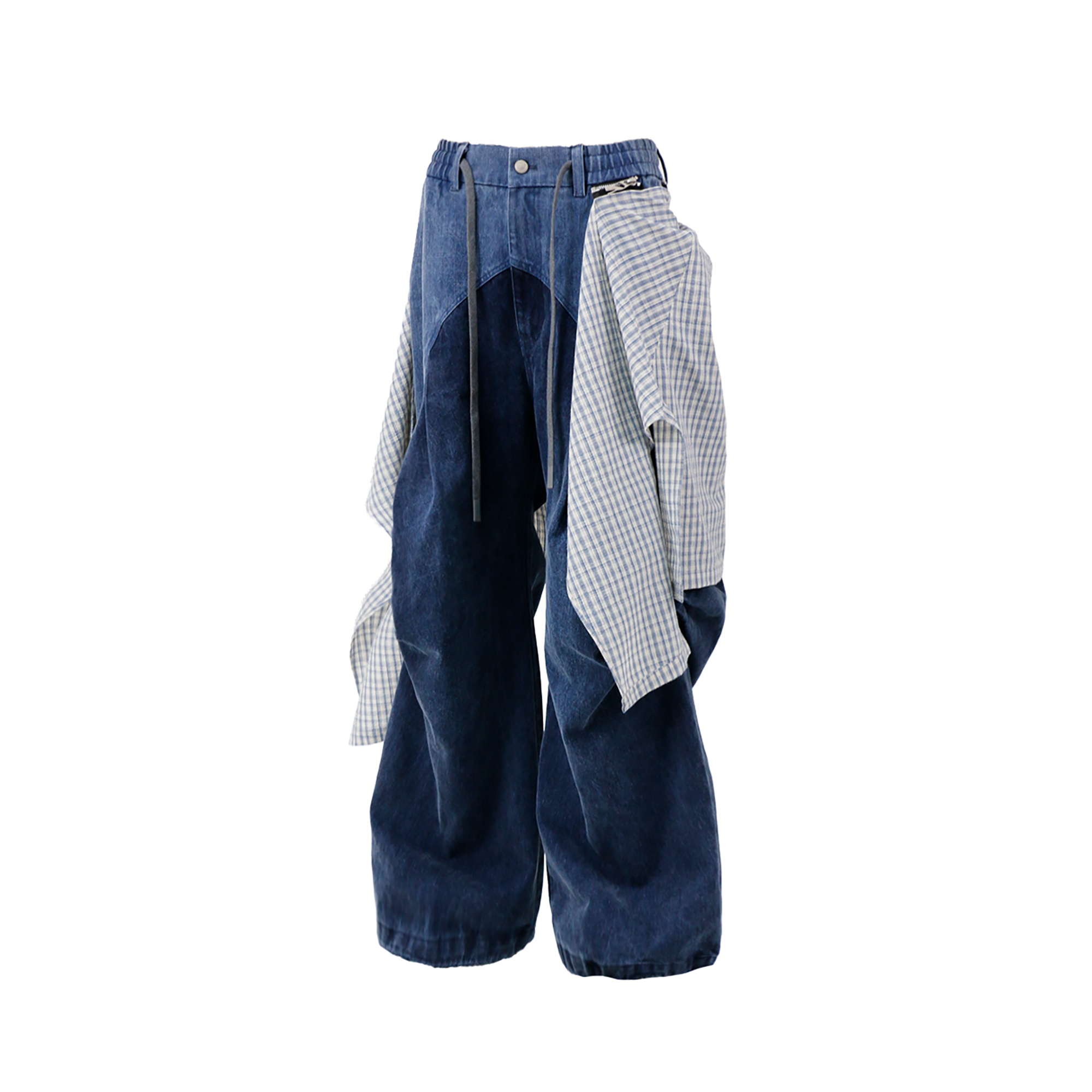 RELABEL Detachable Washed Pleated Jeans