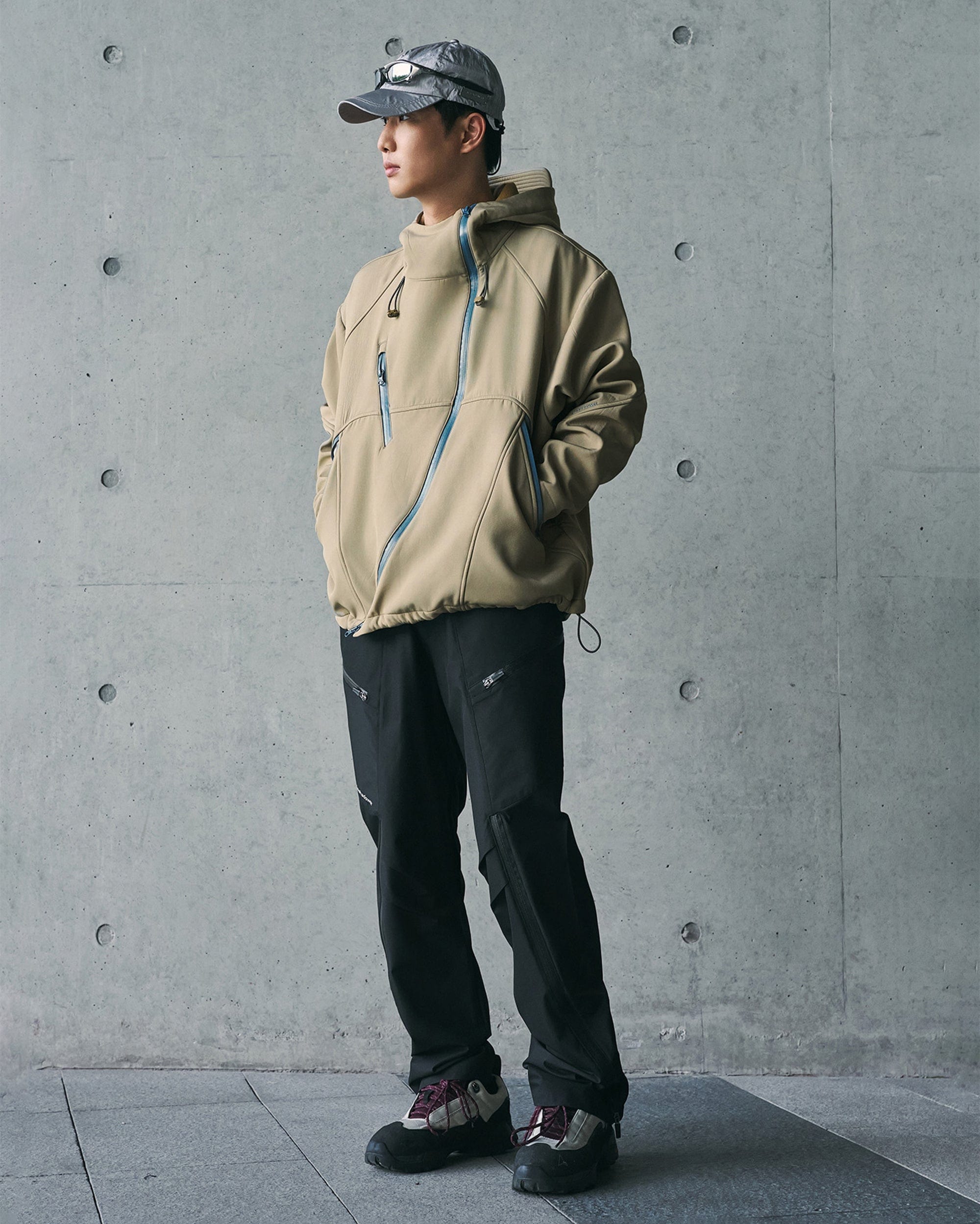 ENSHADOWER Deconstructed Asymmetrical Windbreaker, premium urban and streetwear designers apparel on PROJECTISR.com, ENSHADOWER