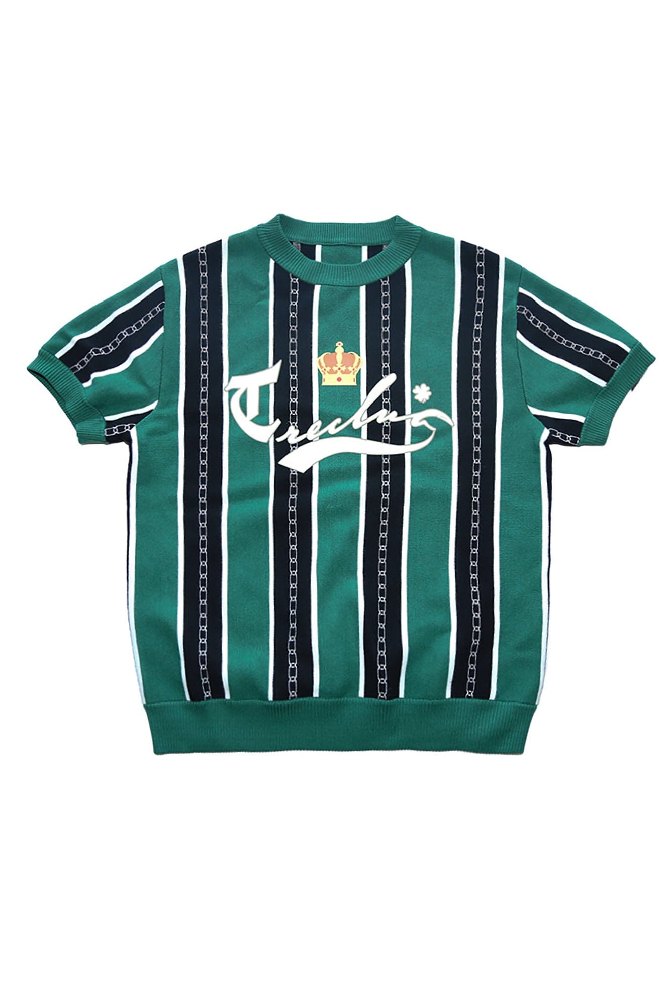 TRECLUB Retro Chain Stripe Knit T-Shirt, premium urban and streetwear designers apparel on PROJECTISR.com, TRECLUB