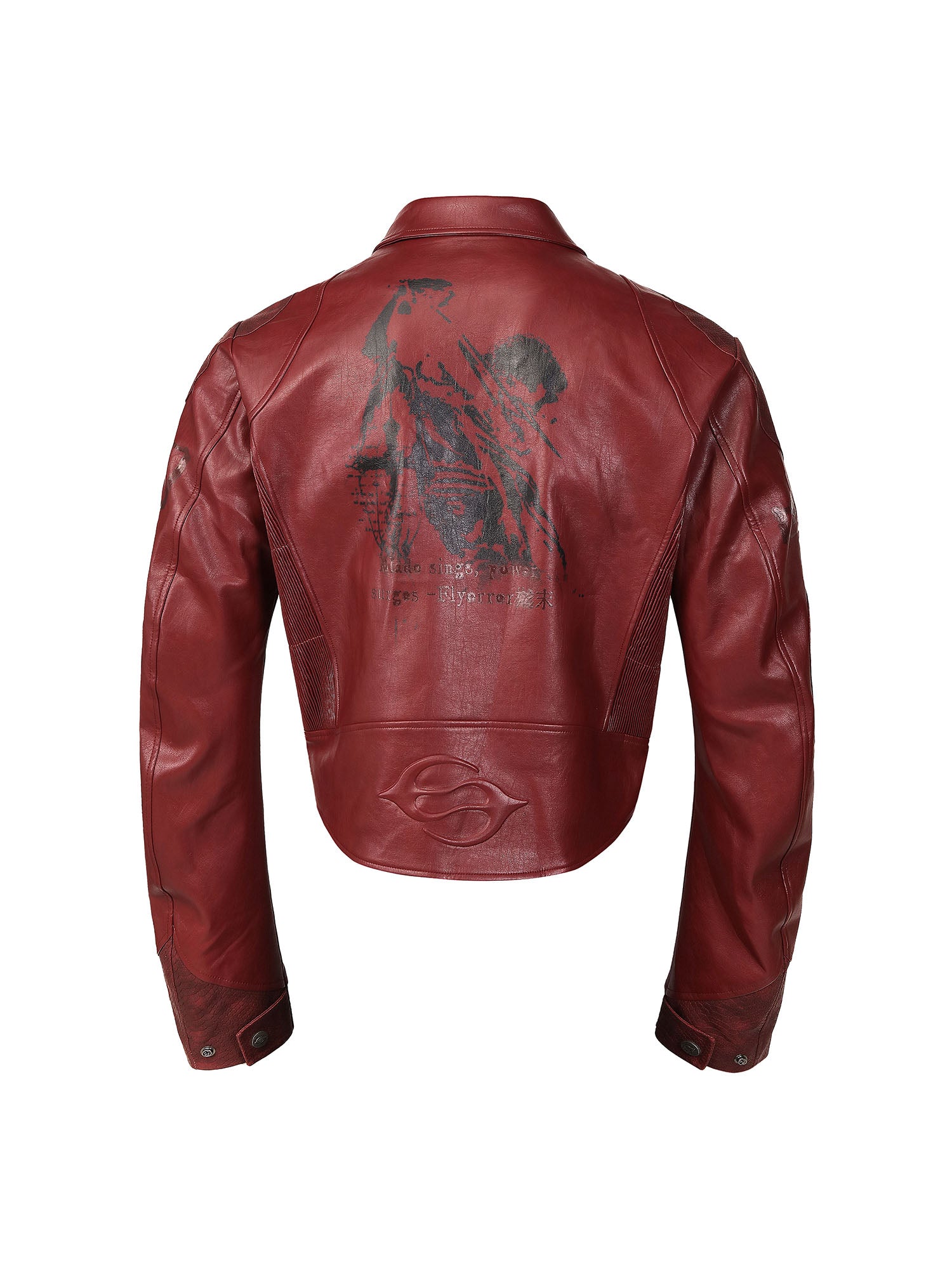 FLYERRER Classic Panel PU Jacket Crimson
