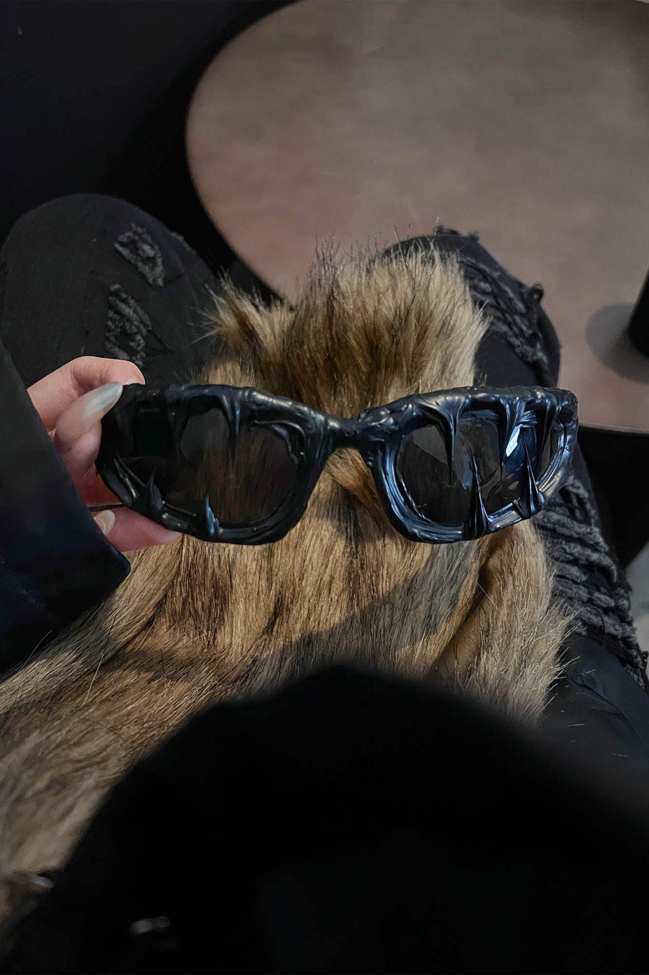Pi0neeR Venom Melt Dripped Resin Sunglasses Black, premium urban and streetwear designers apparel on PROJECTISR.com, Pi0neeR