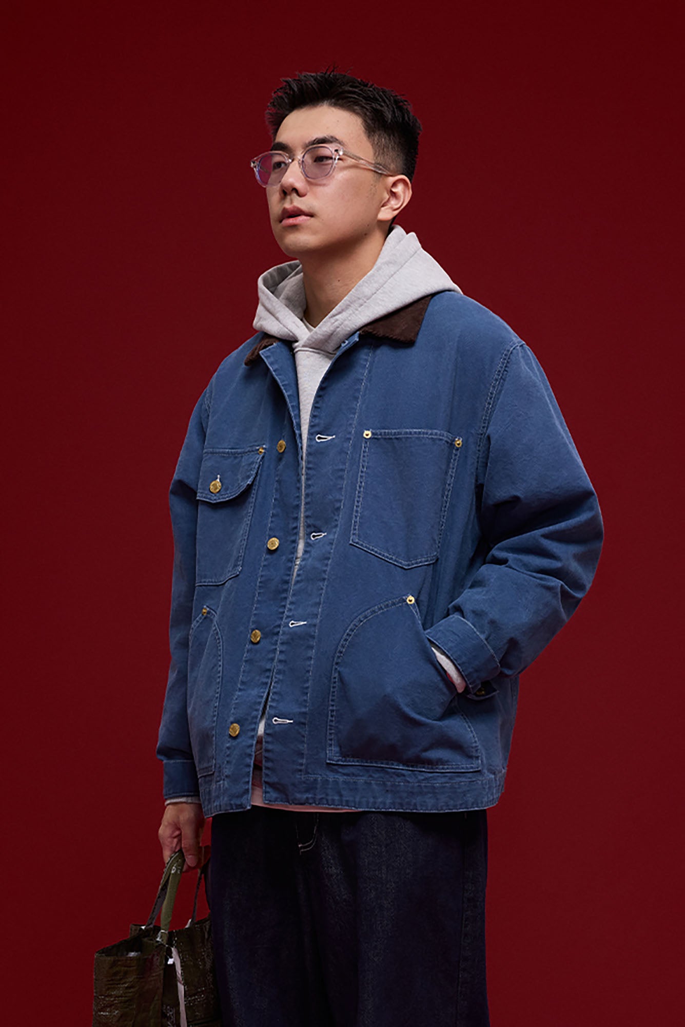 BANANA CLUB Contrast Collar Stitch Utility Jacket, premium urban and streetwear designers apparel on PROJECTISR.com, BANANA CLUB