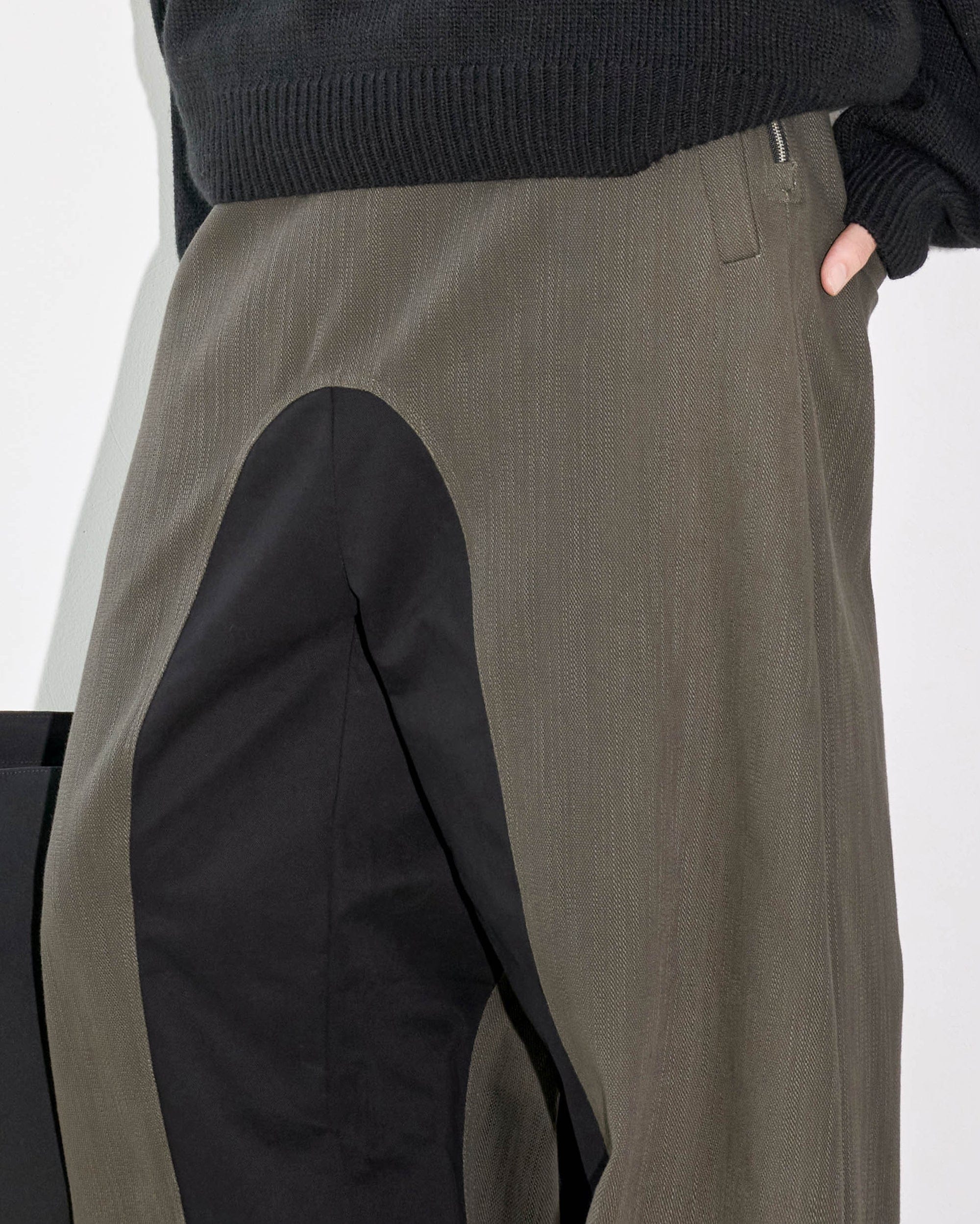 49PERCENT Paneled Color Blocked Zipper Pants, premium urban and streetwear designers apparel on PROJECTISR.com, 49PERCENT