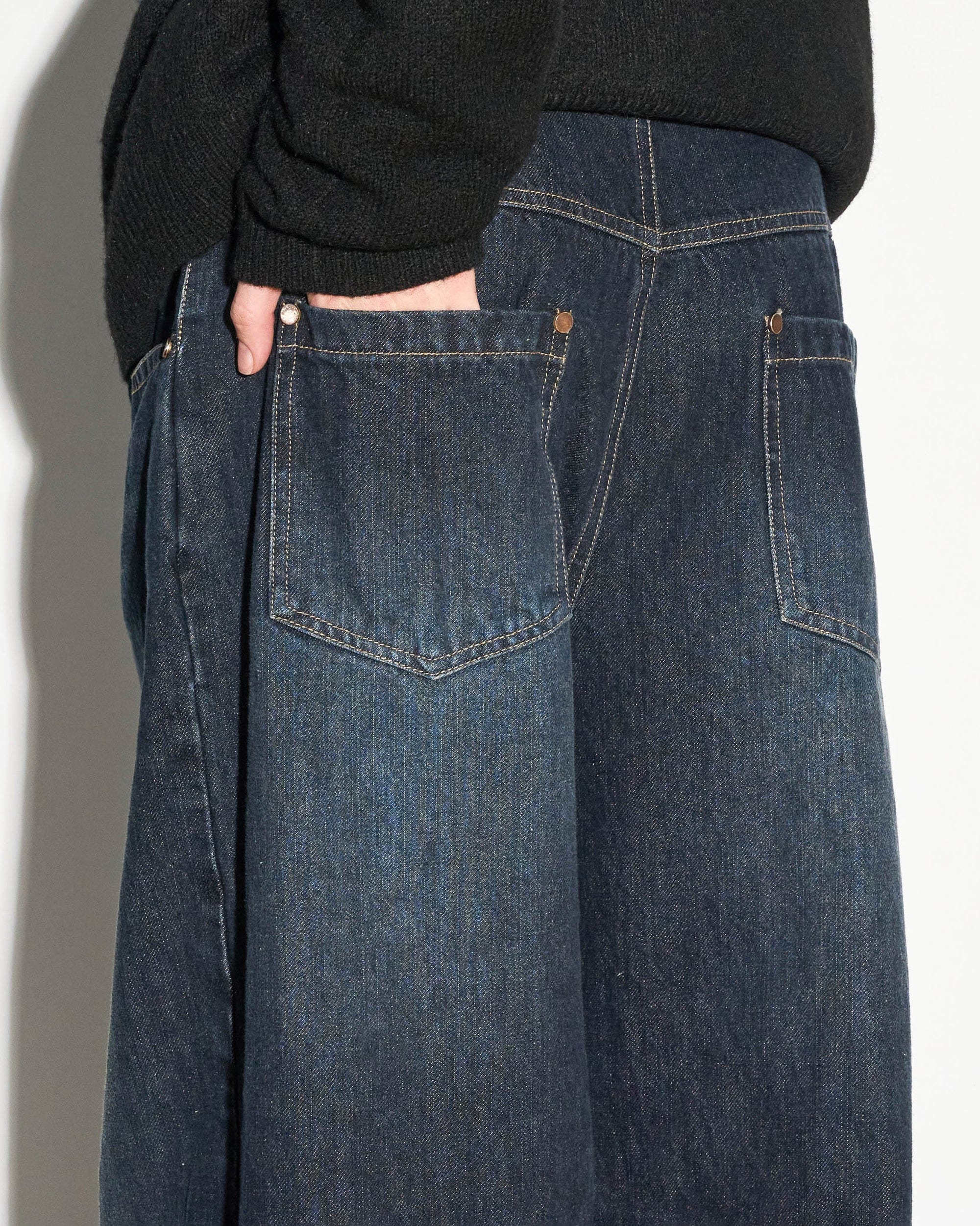 49PERCENT Modern Washed Rivet Straight-Leg Jeans, premium urban and streetwear designers apparel on PROJECTISR.com, 49PERCENT