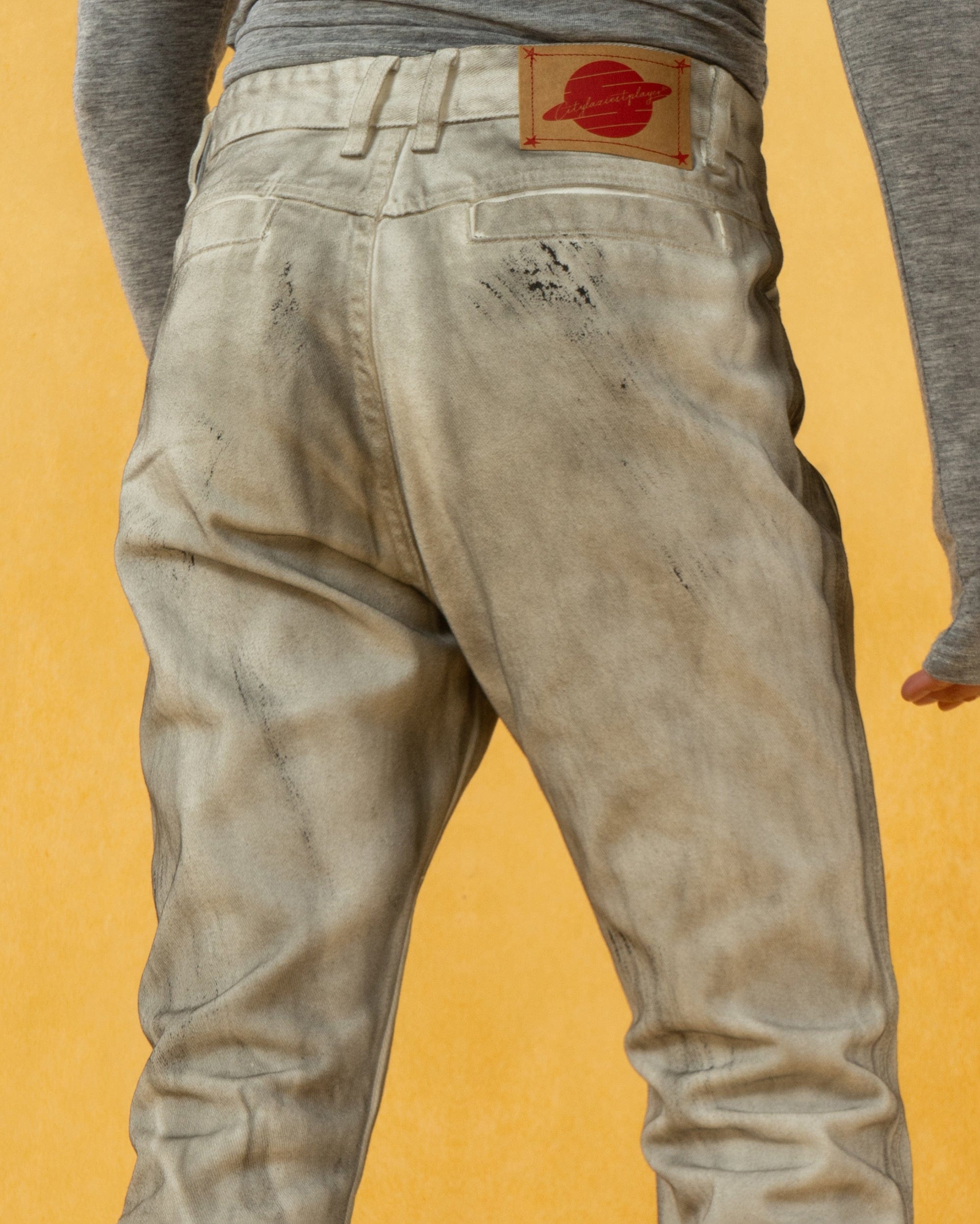 CLP Spliced Distressed Raw Edge Flared Jeans, premium urban and streetwear designers apparel on PROJECTISR.com, CLP