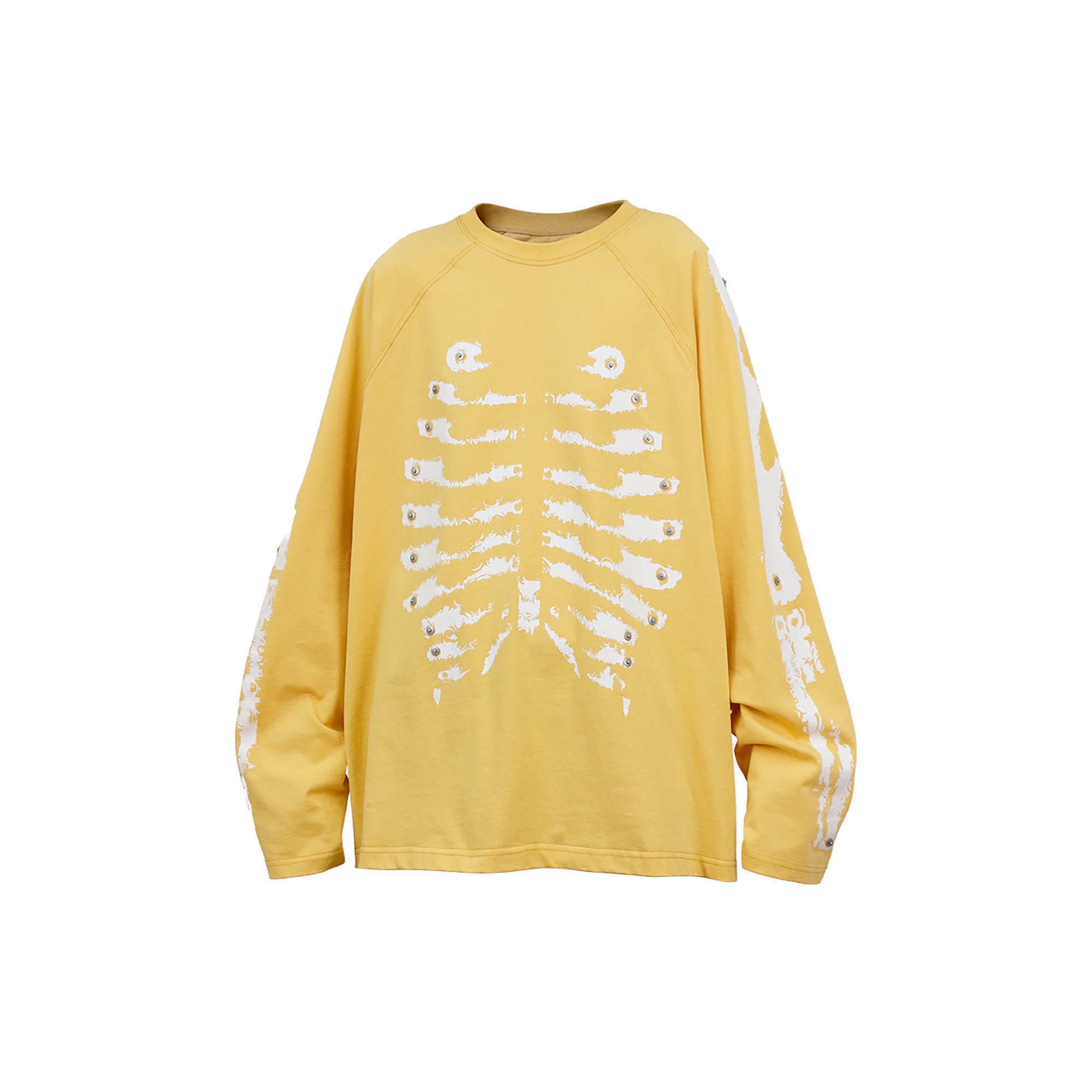 RELABEL Skeleton Graphic Rivet Long-Sleeve Tee, premium urban and streetwear designers apparel on PROJECTISR.com, RELABEL
