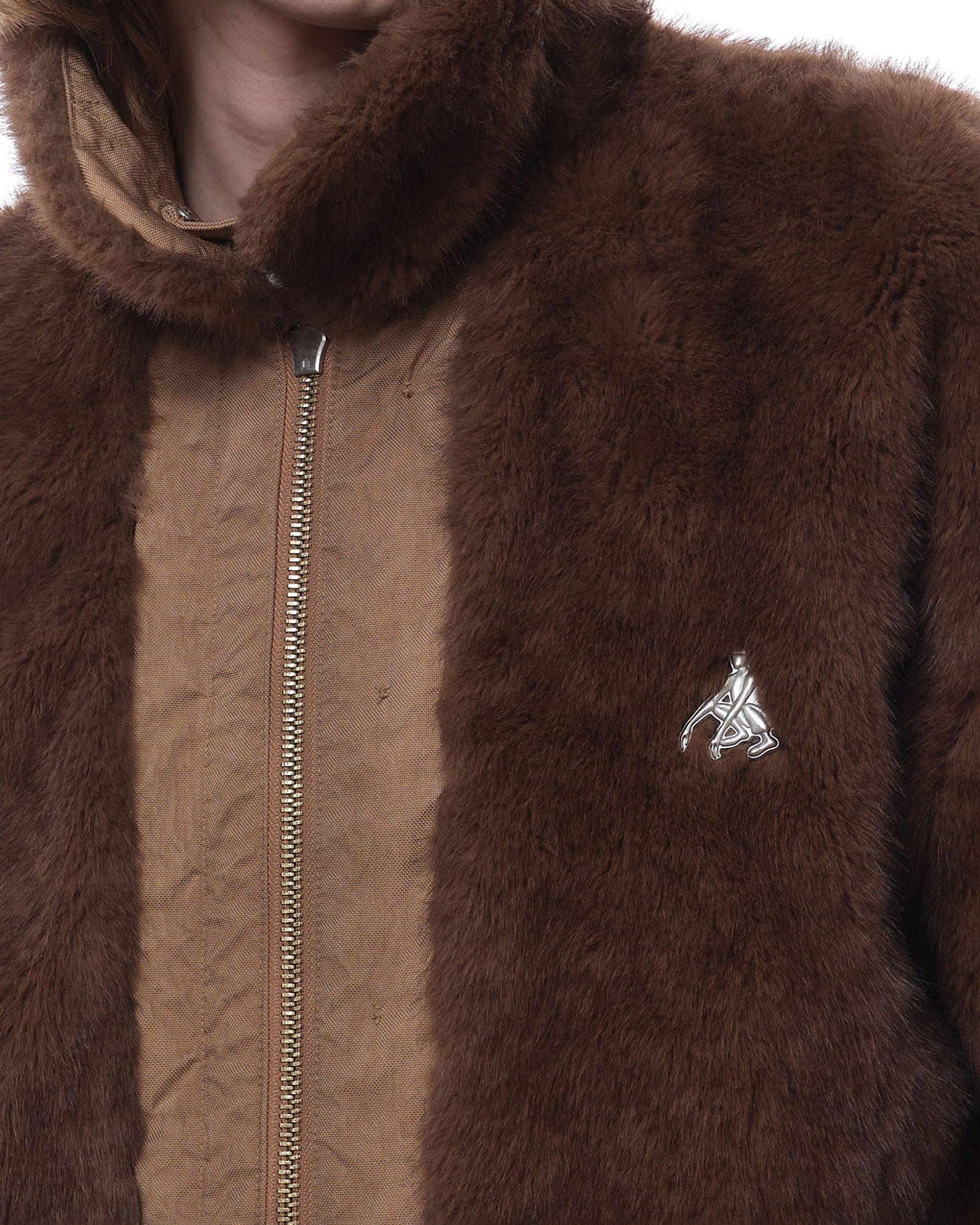 FACEONLAB Distressed Reversible Fuzzy N1 Military Jacket Khaki, premium urban and streetwear designers apparel on PROJECTISR.com, FACEONLAB