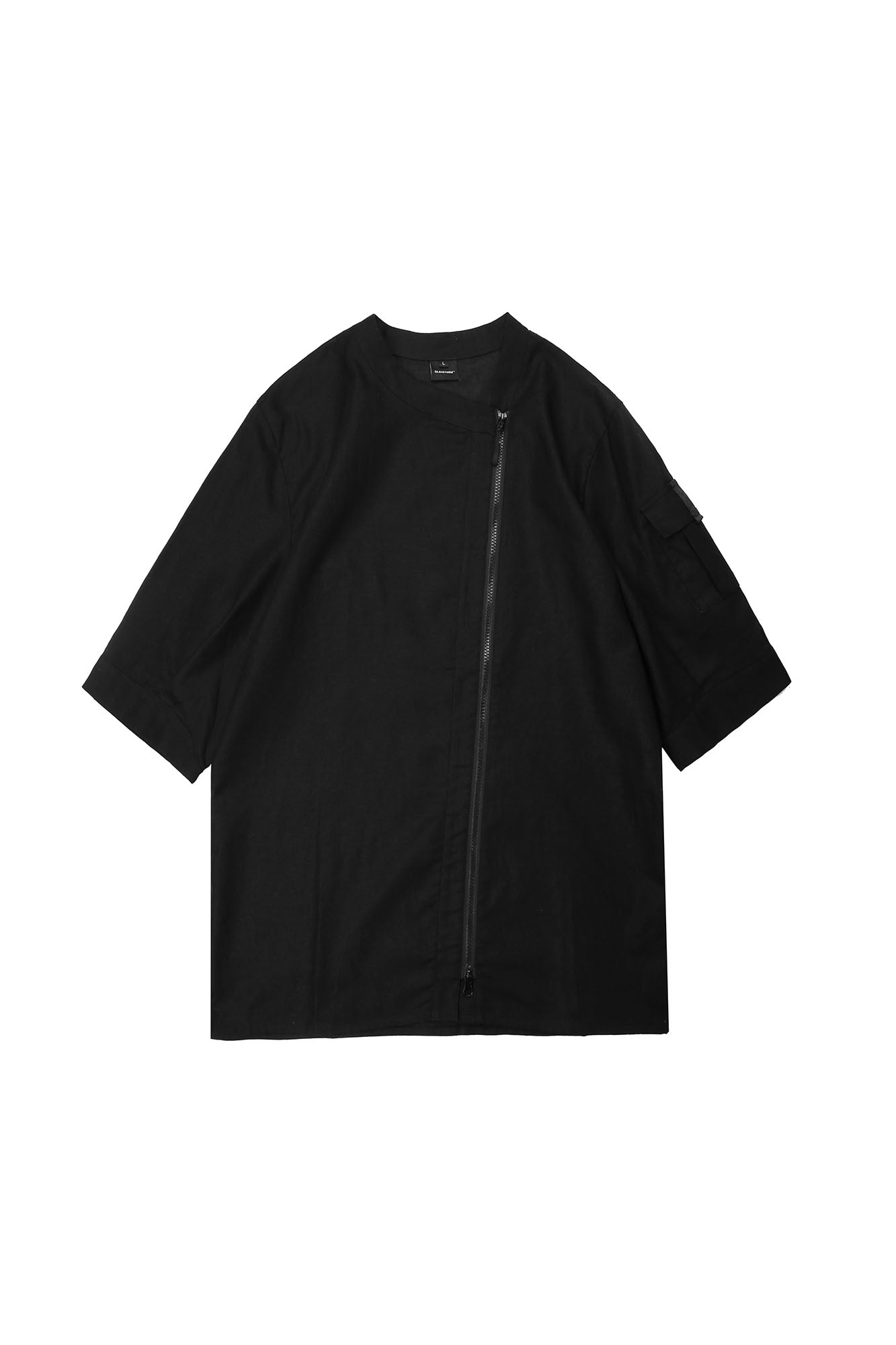 SILENSTORM Asymmetrical Zip Ramie Utility Shirt