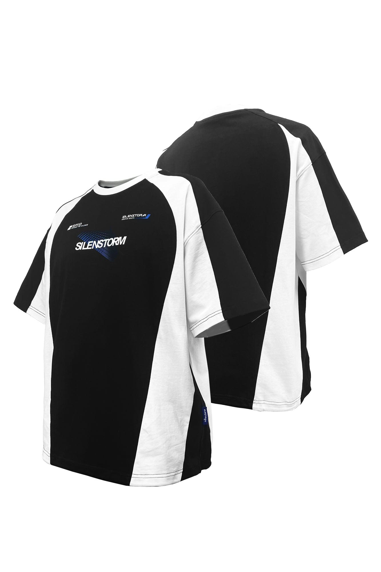 SILENSTORM Contrast Panelled Moisture-Wicking Graphic T-Shirt, premium urban and streetwear designers apparel on PROJECTISR.com, SILENSTORM