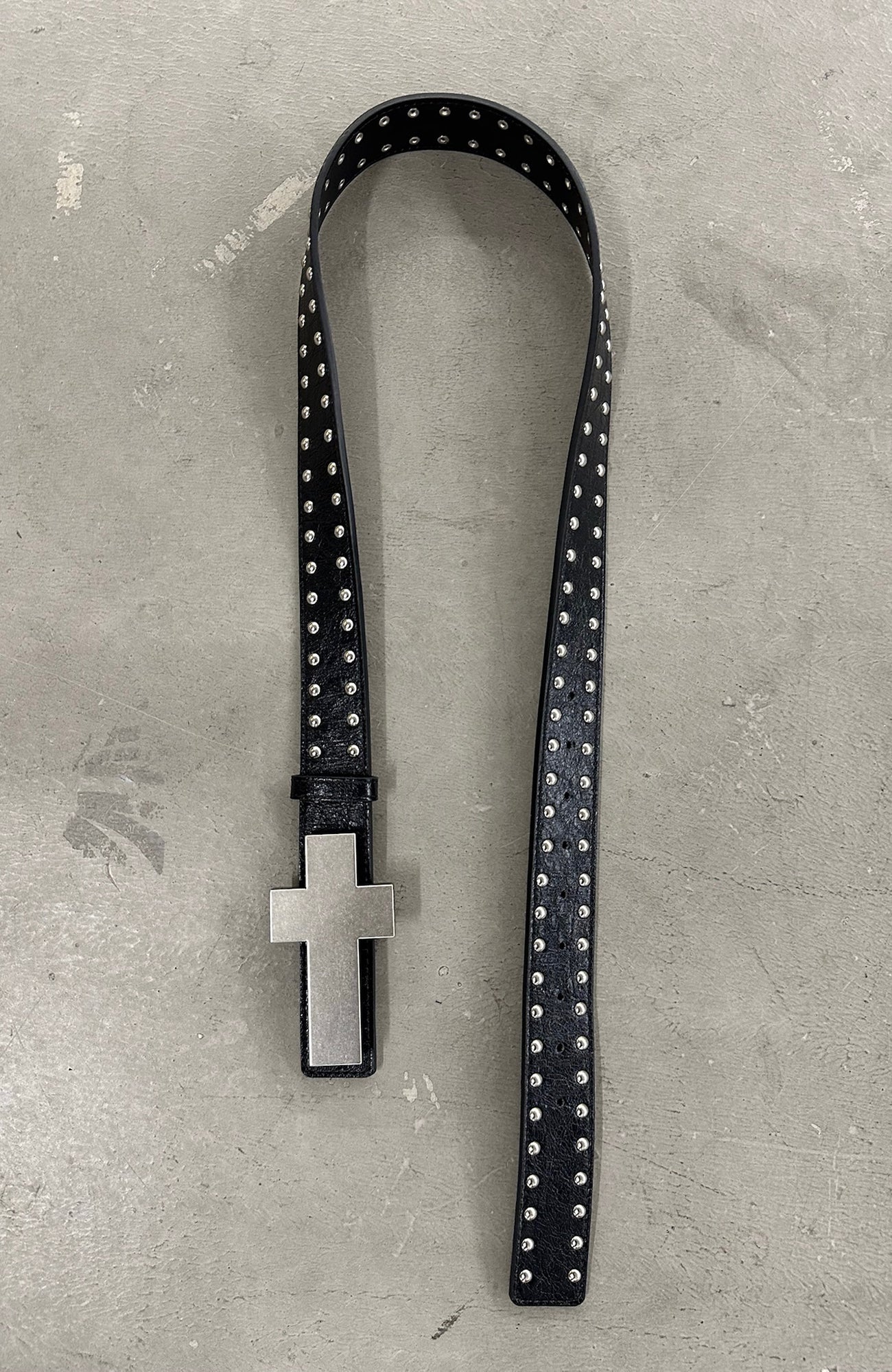 REBEL WAVE Cross Studded Leather Belt