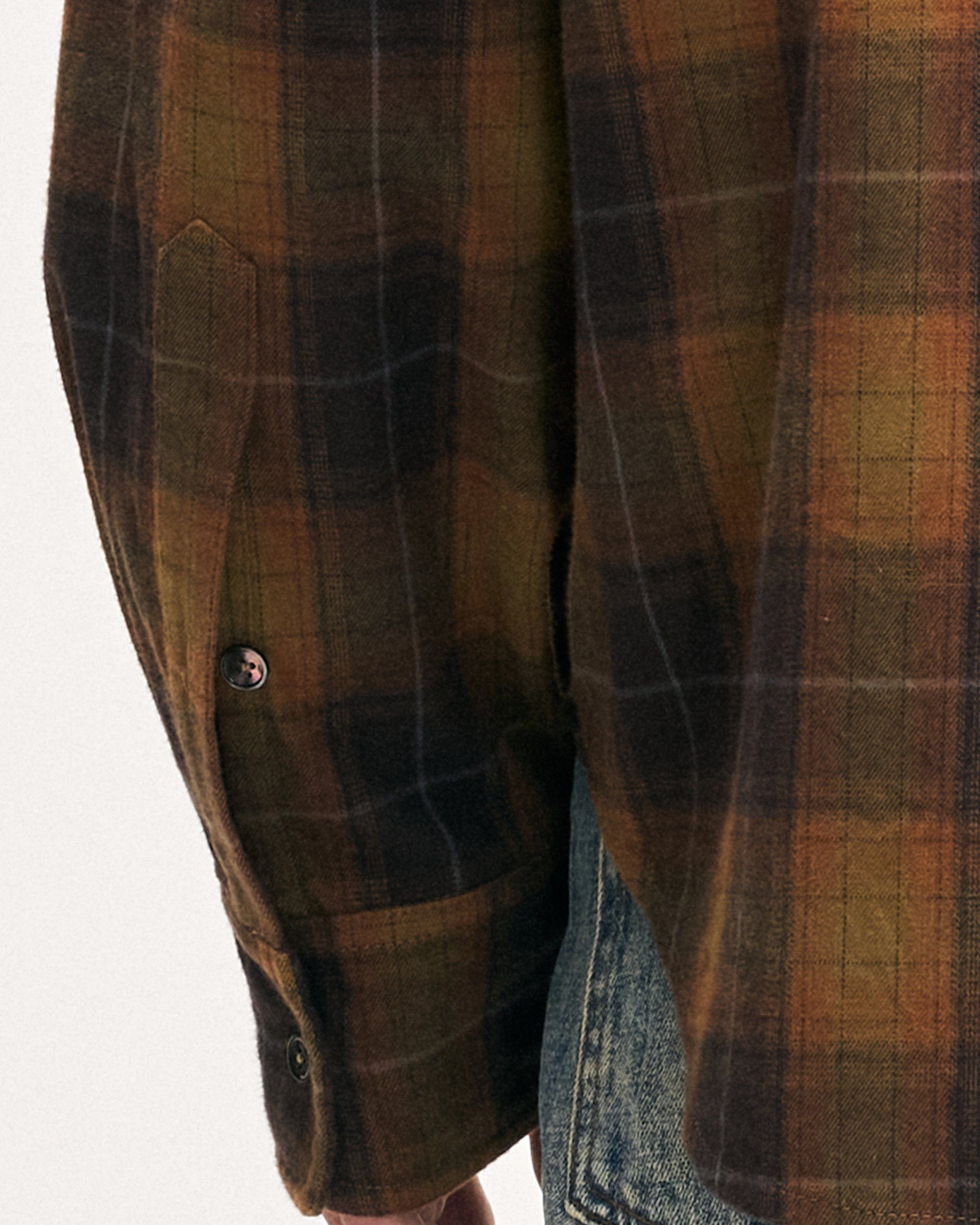 LEONSENSE Classic Plaid Shirt Showa Brown, premium urban and streetwear designers apparel on PROJECTISR.com, LEONSENSE