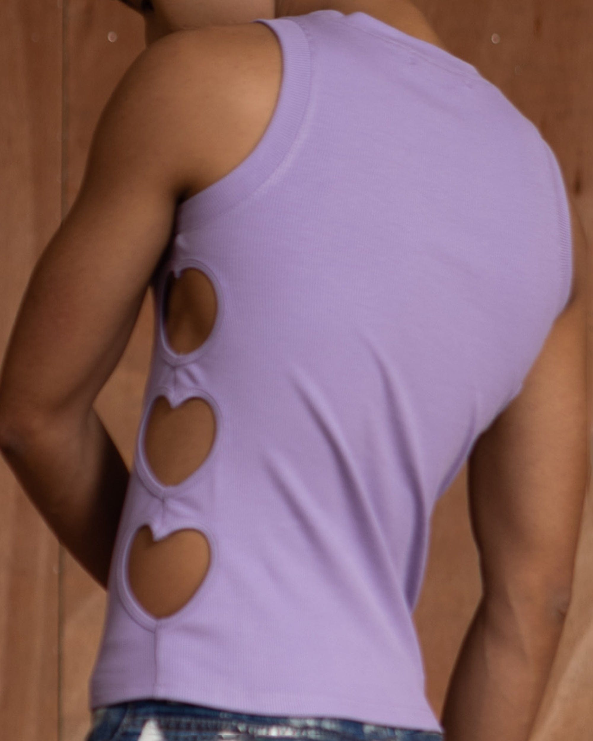 CLP Metallic Heart Slim Hollowed Tank Top Purple, premium urban and streetwear designers apparel on PROJECTISR.com, CLP