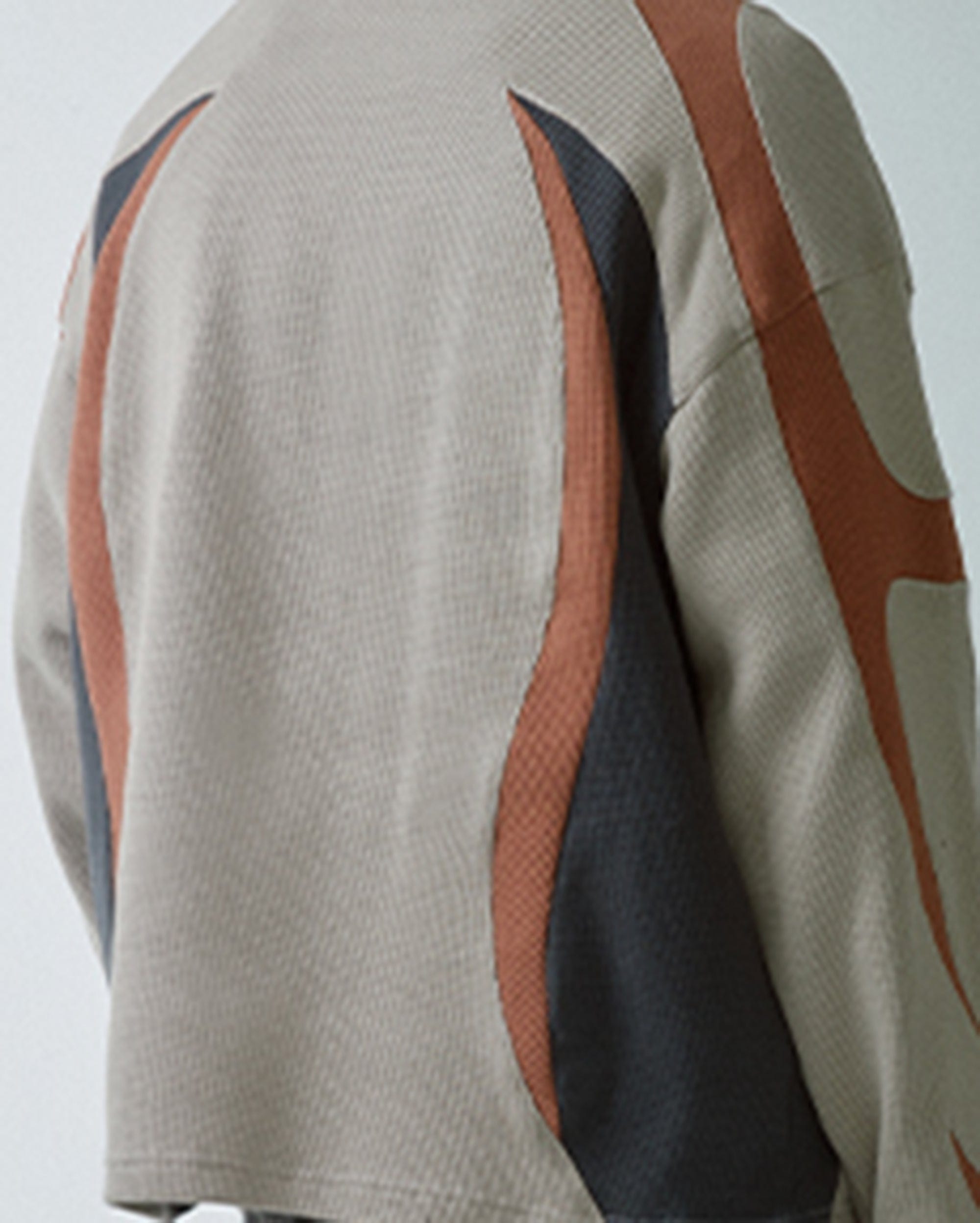 F2CE Modern Deconstructed Waffle Sweatshirt, premium urban and streetwear designers apparel on PROJECTISR.com, F2CE