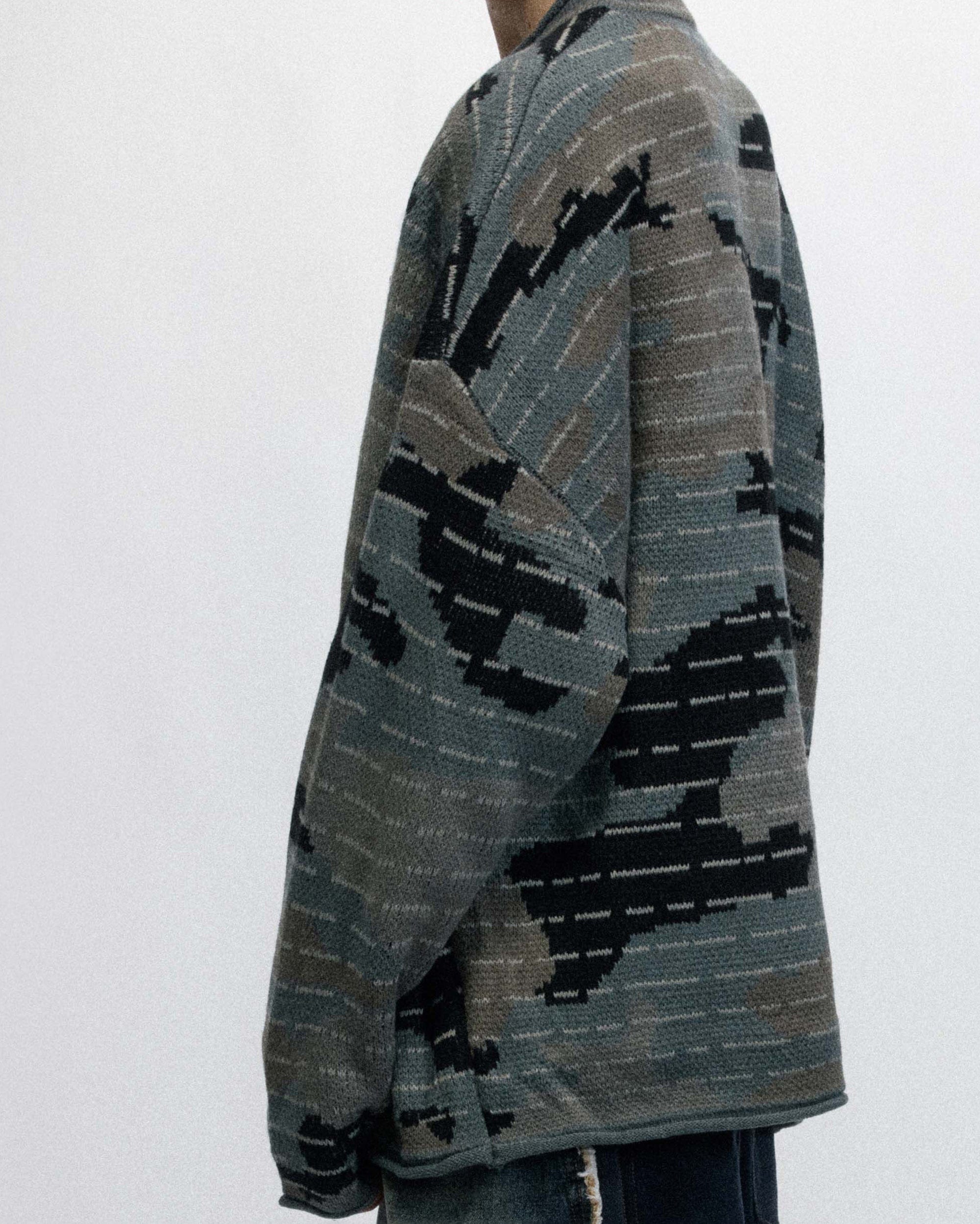 OVDY Modern Camo Stripe V-Neck Sweater, premium urban and streetwear designers apparel on PROJECTISR.com, OVDY