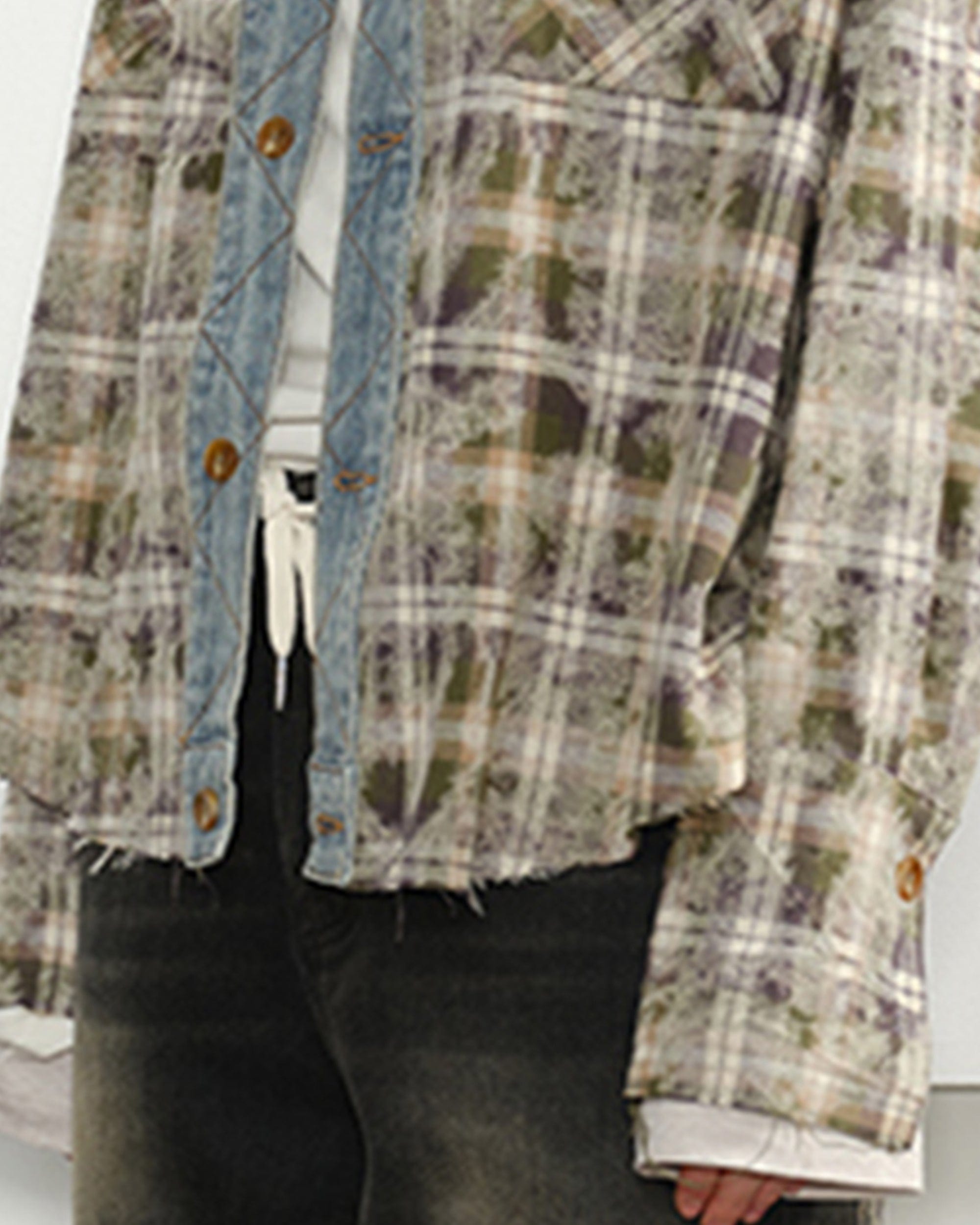 KREATE Denim Spliced Macarons Jacket