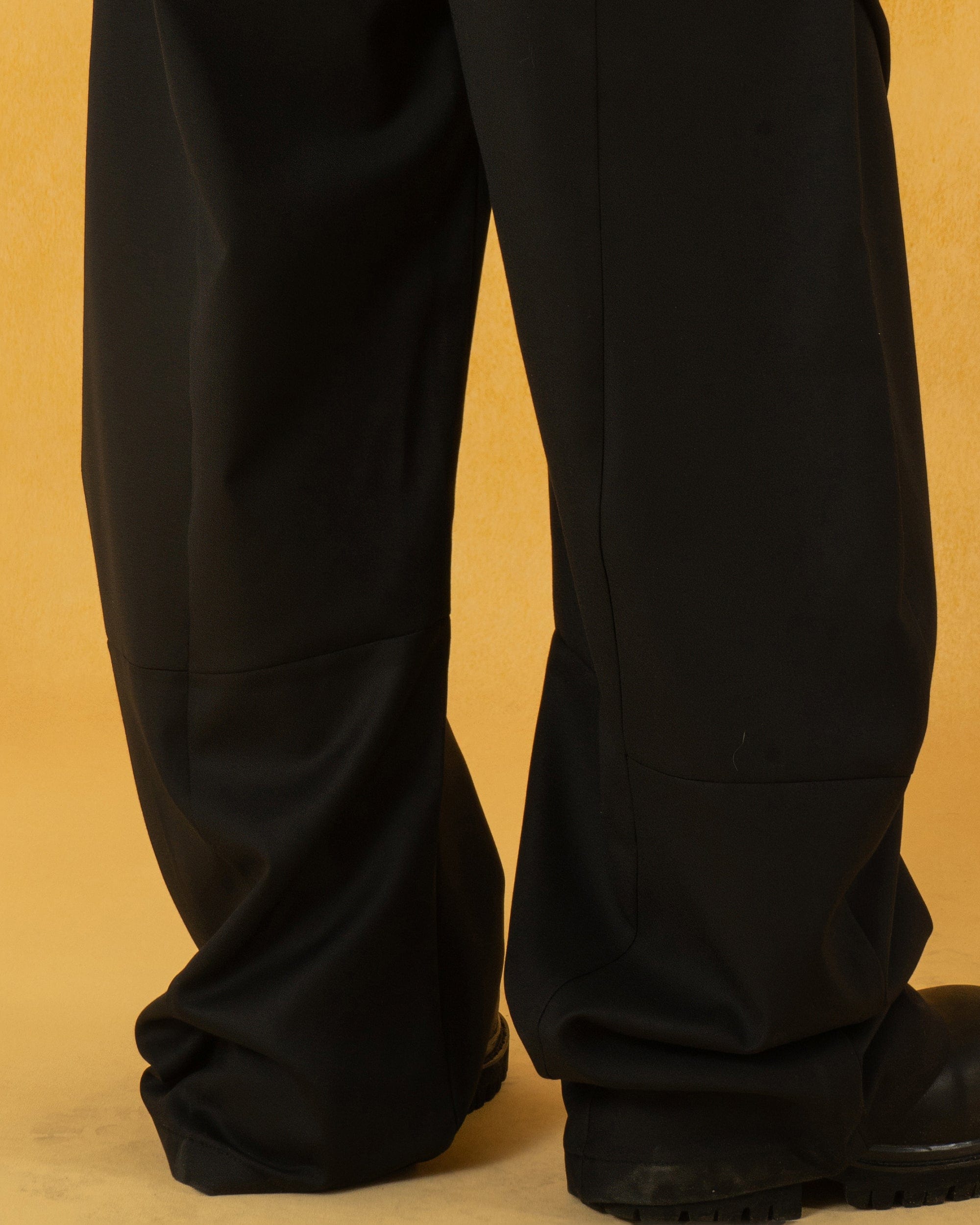CLP Curved Crinkled Floor-Length Trousers, premium urban and streetwear designers apparel on PROJECTISR.com, CLP