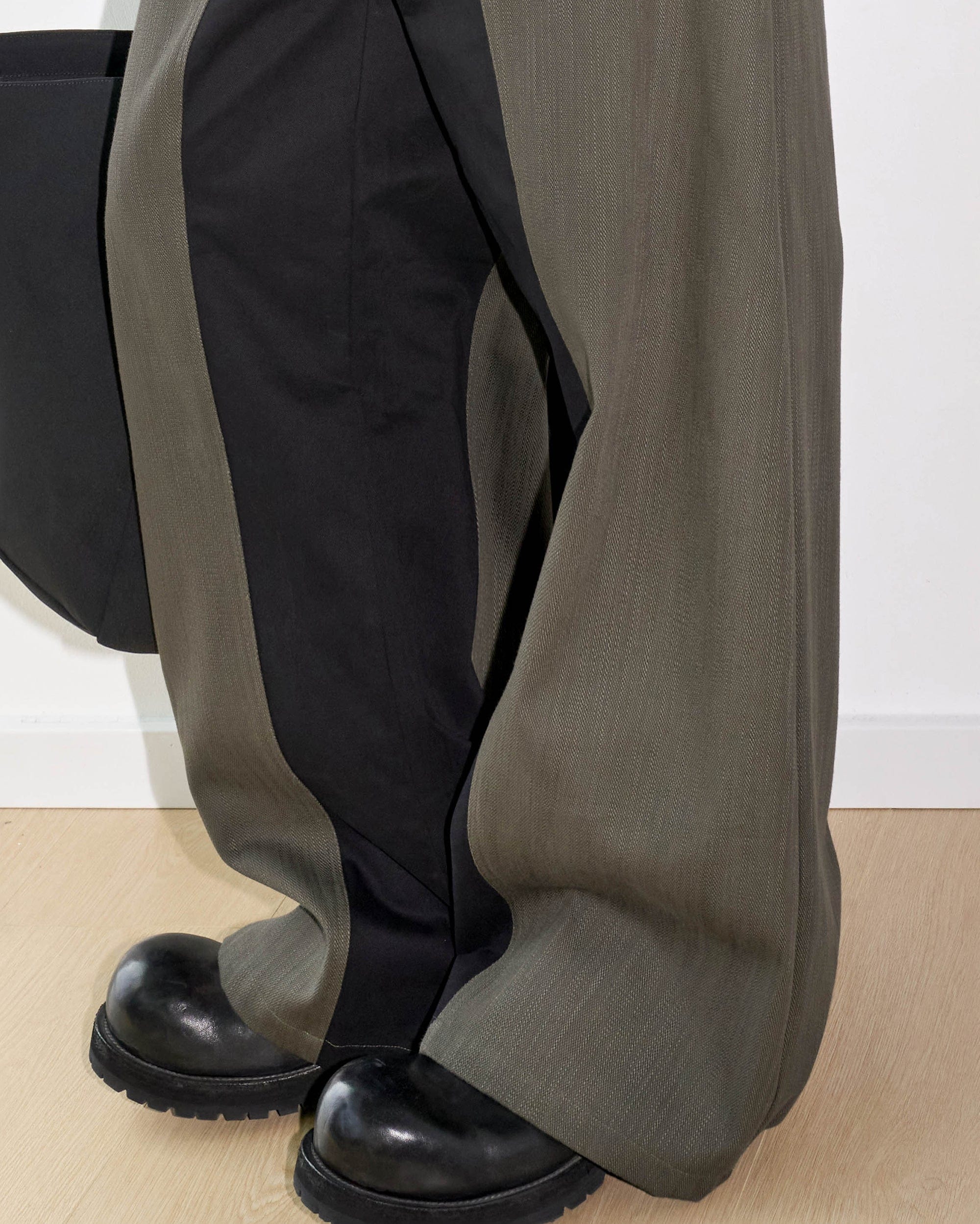 49PERCENT Paneled Color Blocked Zipper Pants, premium urban and streetwear designers apparel on PROJECTISR.com, 49PERCENT