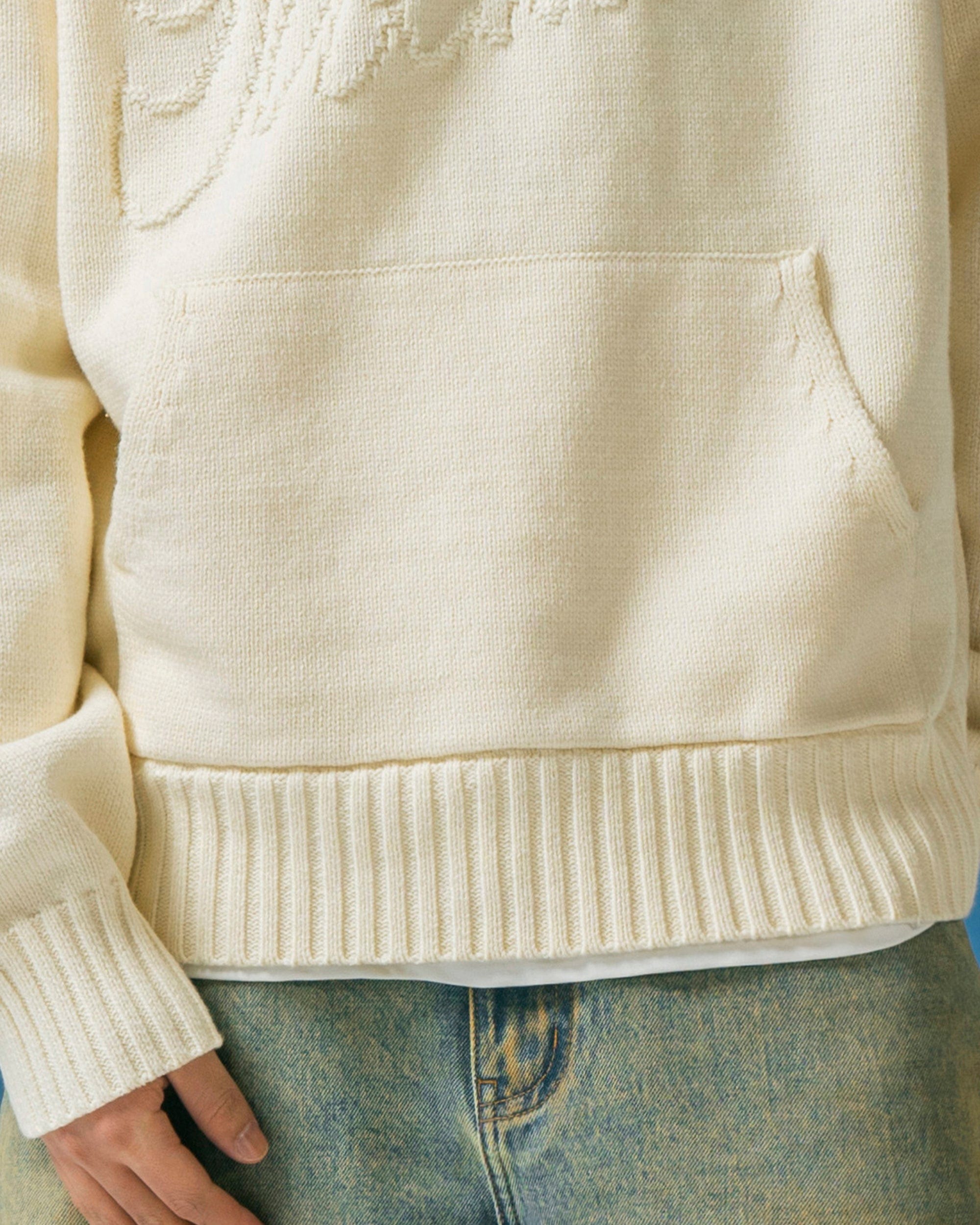 MAKEMORE Modern Big-pocket Logo Hooded Sweater, premium urban and streetwear designers apparel on PROJECTISR.com, MAKEMORE