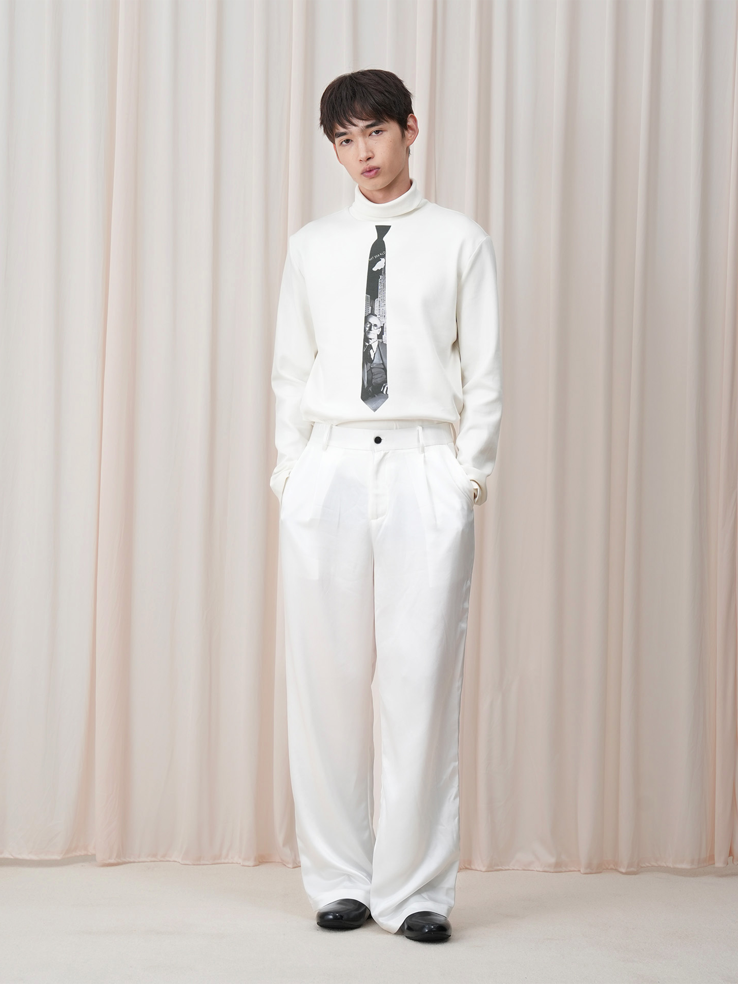 OUYANG WENJUN Minimal Satin Wide-Leg Pants, premium urban and streetwear designers apparel on PROJECTISR.com, OUYANG WENJUN