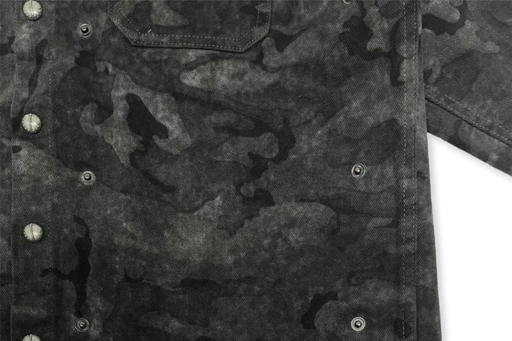 TECNINEGROUP Detachable Hood Star-Rivet Camo Jacket, premium urban and streetwear designers apparel on PROJECTISR.com, TECNINEGROUP