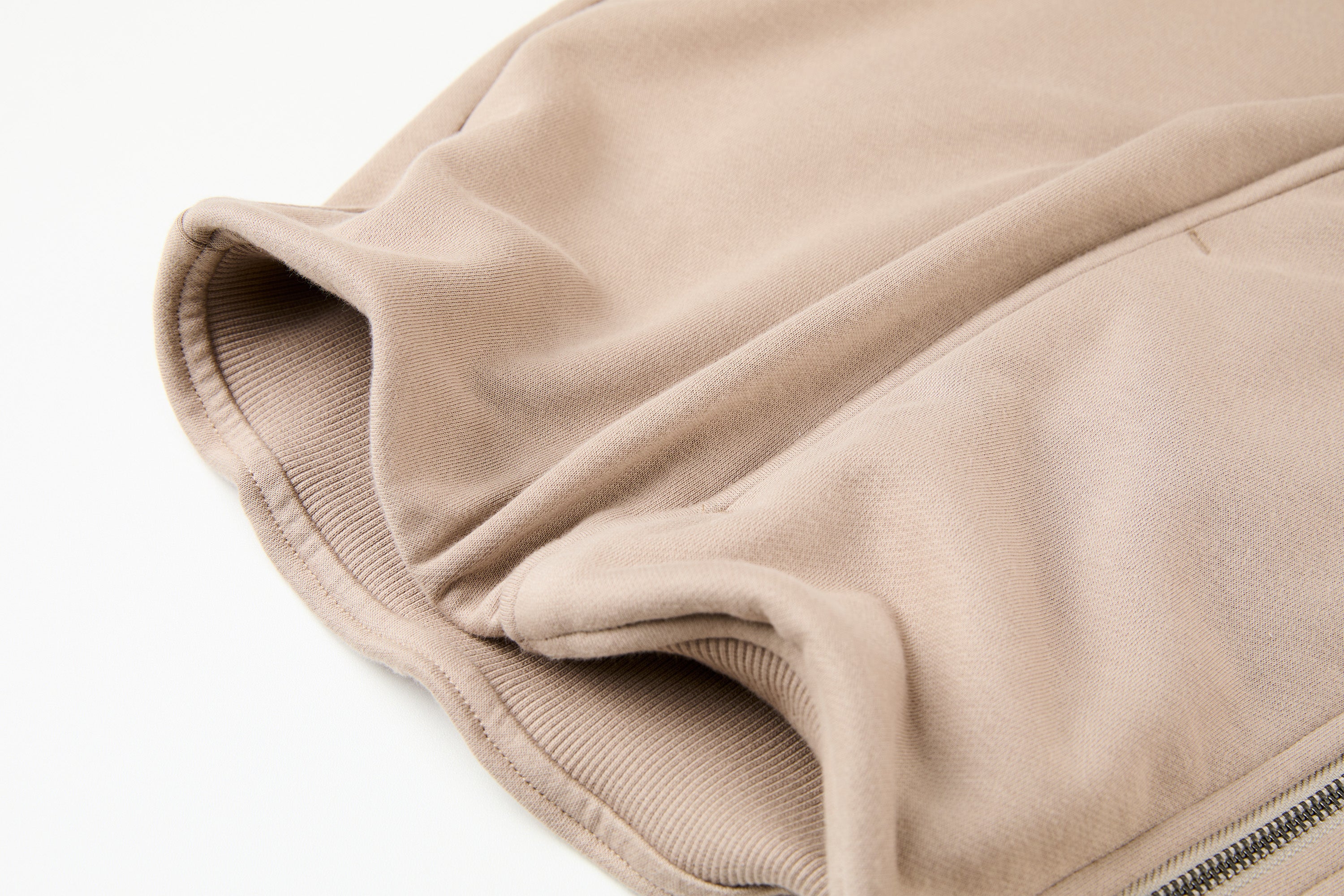 ORGANIC EMOTION Curved Panel Drawstring-Hem Zip-Up Hoodie, premium urban and streetwear designers apparel on PROJECTISR.com, ORGANIC EMOTION