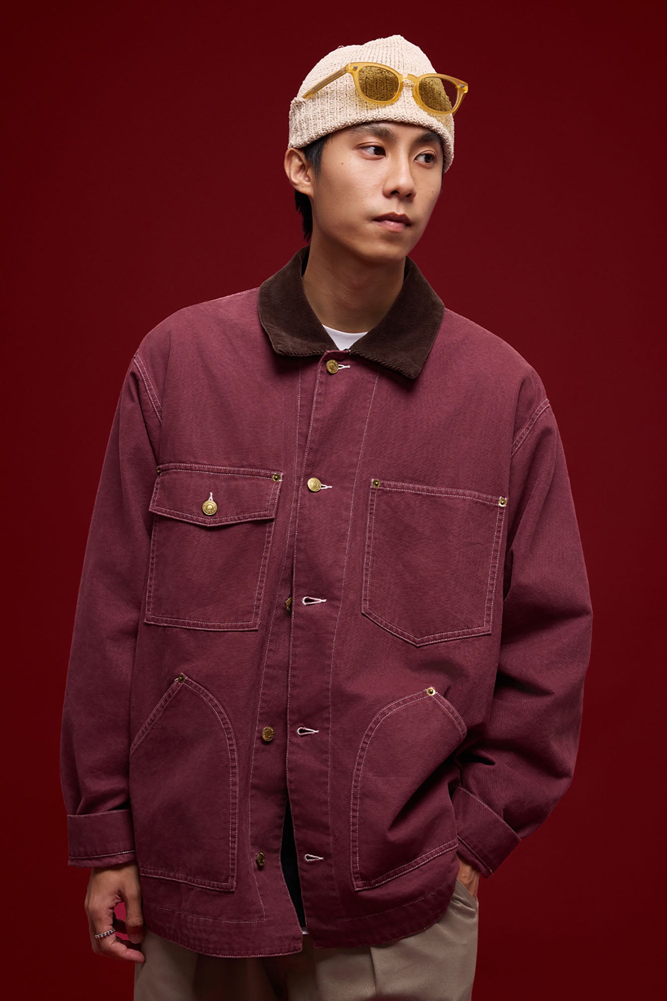 BANANA CLUB Contrast Collar Stitch Utility Jacket, premium urban and streetwear designers apparel on PROJECTISR.com, BANANA CLUB