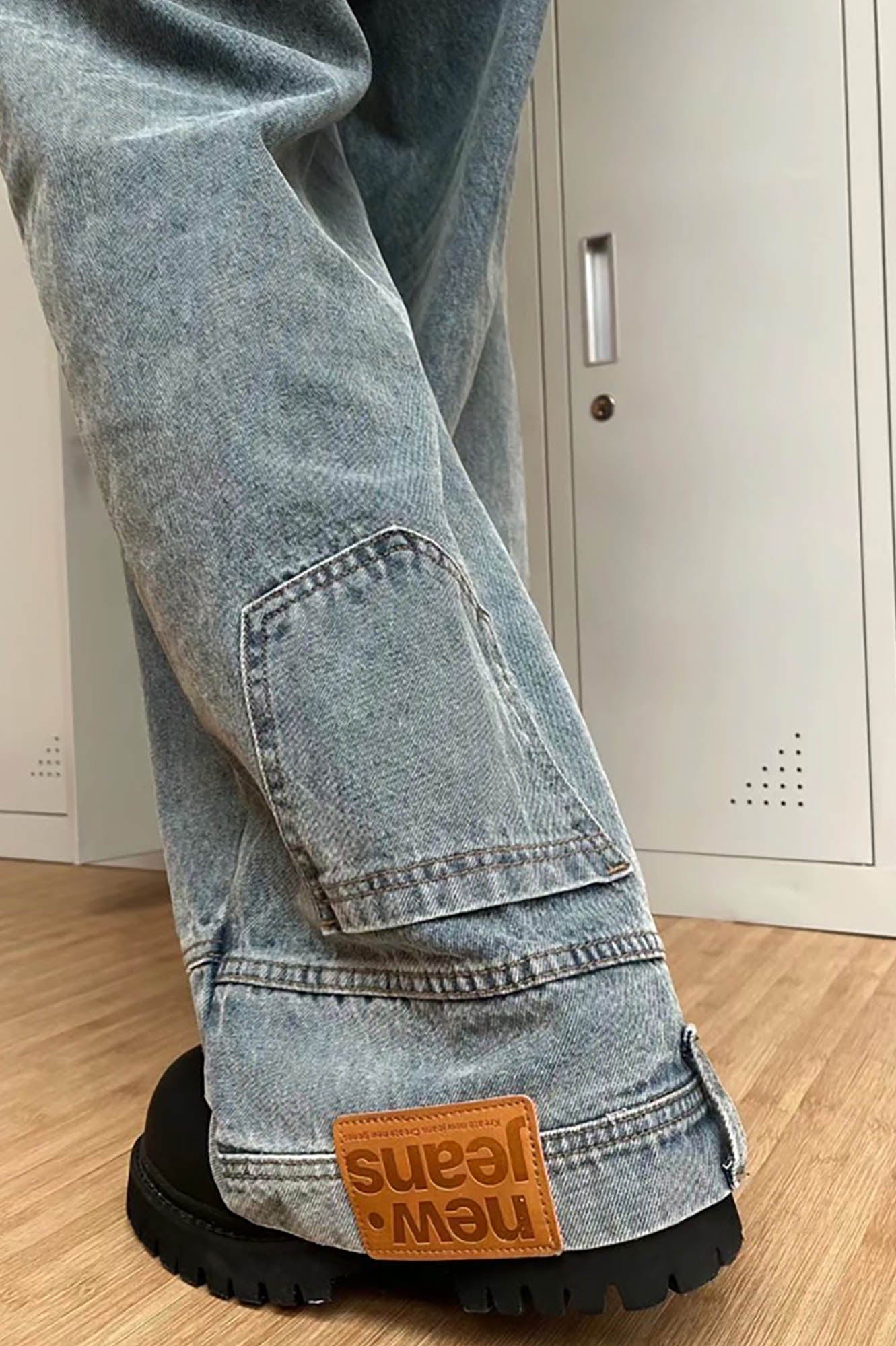 KREATE Inverted Deconstructed Baggy Jeans, premium urban and streetwear designers apparel on PROJECTISR.com, KREATE