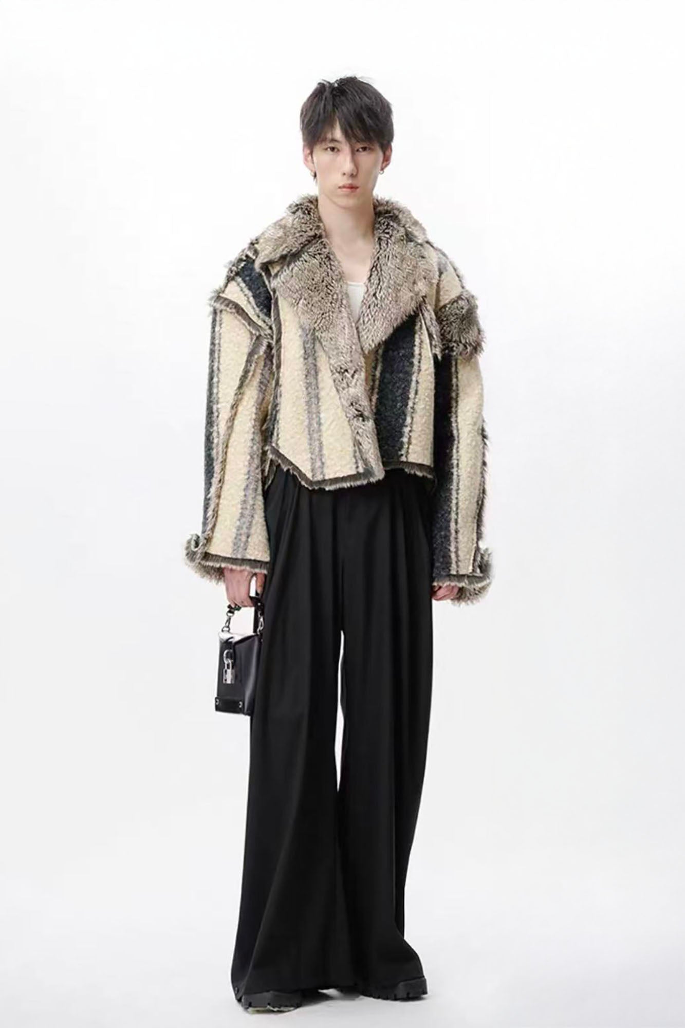 TUIMU Reversible Faux Fur Cropped Jacket, premium urban and streetwear designers apparel on PROJECTISR.com, TUIMU