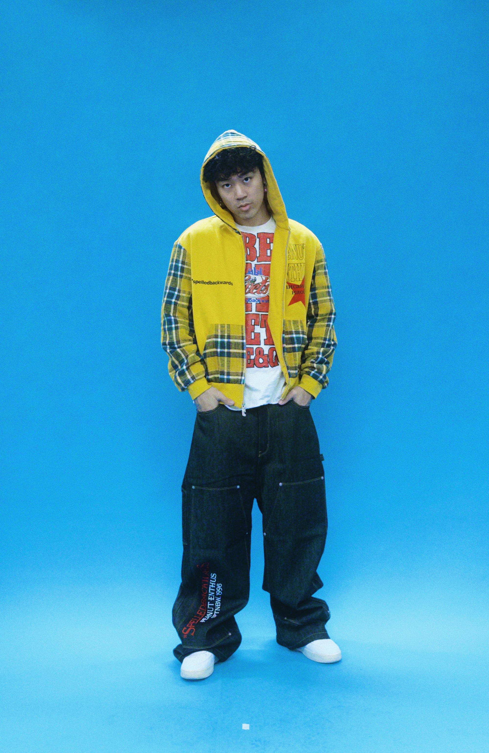 EVETS Plaid Panel Zip-Up Street Hoodie, premium urban and streetwear designers apparel on PROJECTISR.com, EVETS
