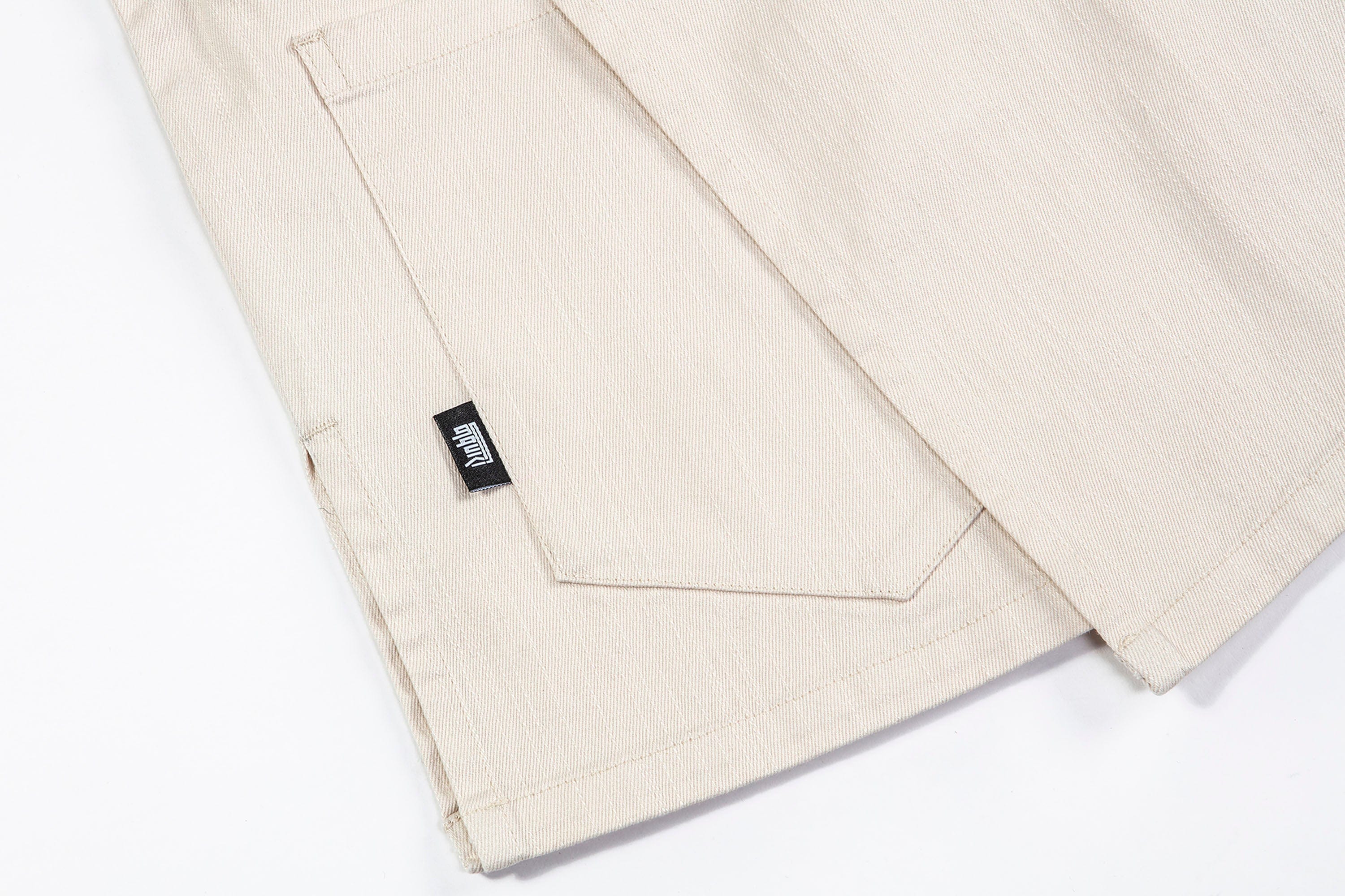 NERHI Asymmetrical Frog Button Mandarin Collar Shirt, premium urban and streetwear designers apparel on PROJECTISR.com, NERHI