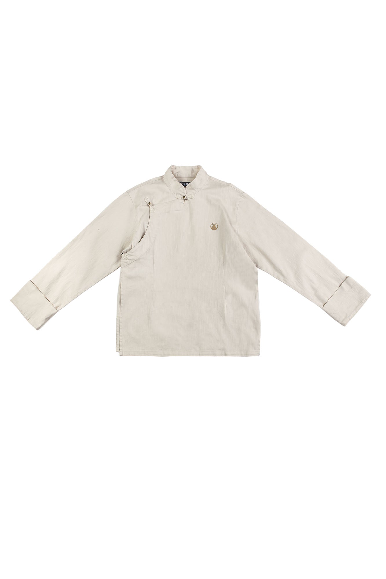 NERHI Asymmetrical Frog Button Mandarin Collar Shirt, premium urban and streetwear designers apparel on PROJECTISR.com, NERHI