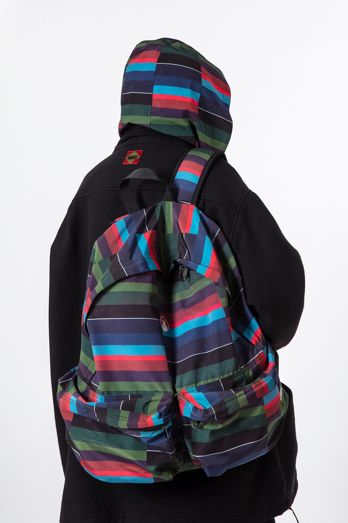 NERHI Horizontal Striped Patchwork Backpack, premium urban and streetwear designers apparel on PROJECTISR.com, NERHI