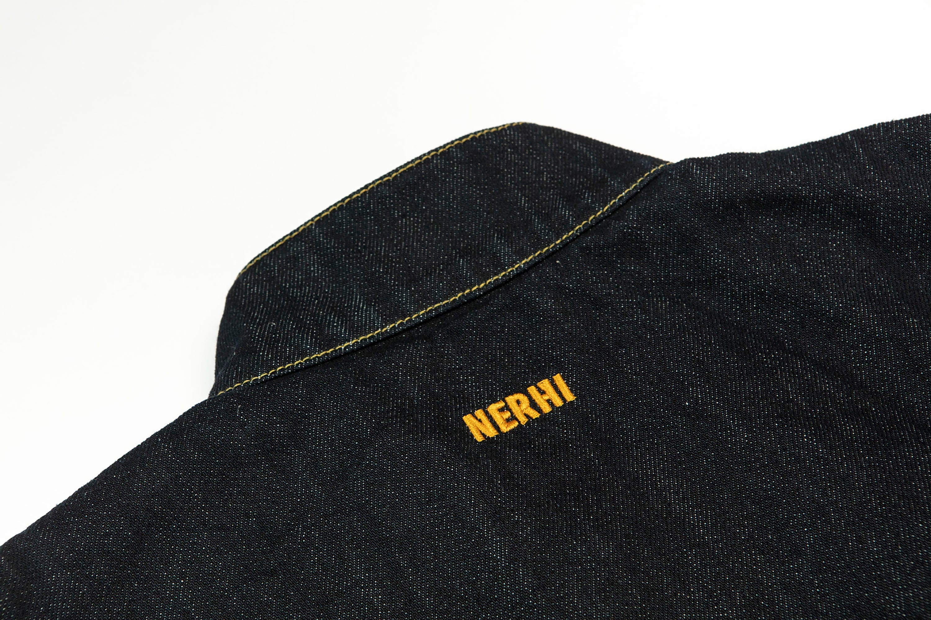 NERHI Asymmetrical Snap Raw Denim Vest, premium urban and streetwear designers apparel on PROJECTISR.com, NERHI