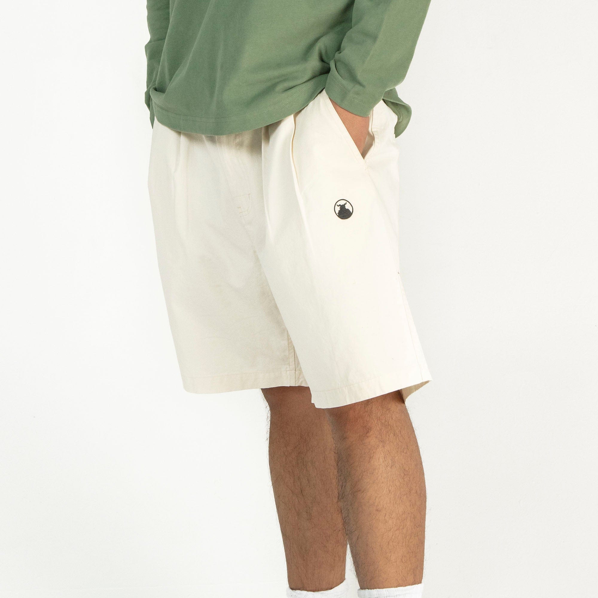 NERHI Essential LOGO Pleated Shorts, premium urban and streetwear designers apparel on PROJECTISR.com, NERHI