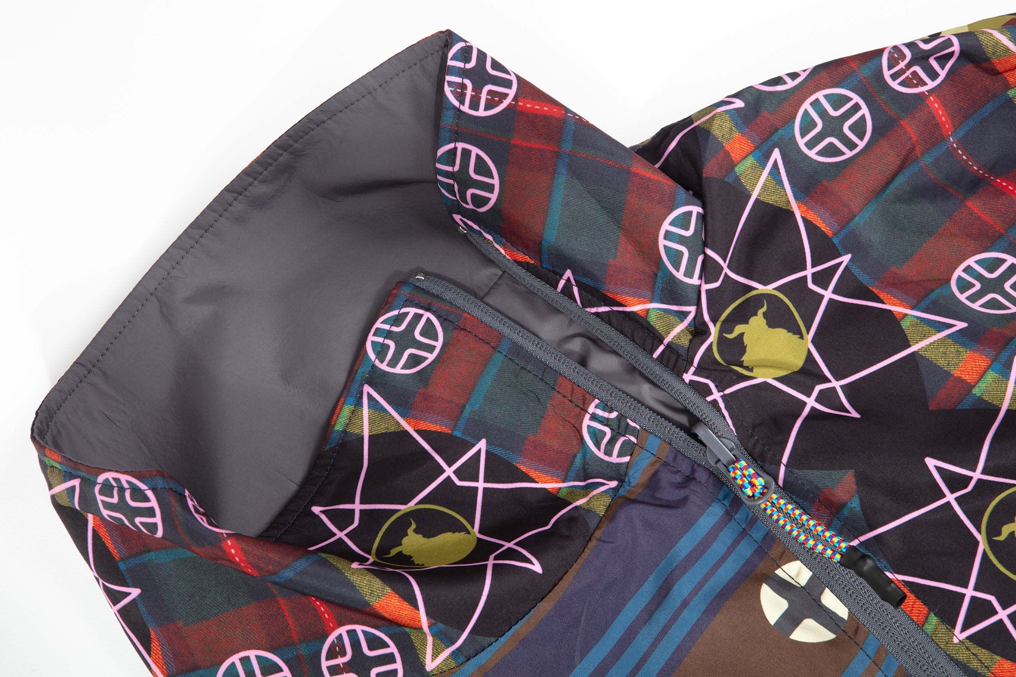 NERHI Reversible Graphic-Lined Stand Collar Jacket, premium urban and streetwear designers apparel on PROJECTISR.com, NERHI