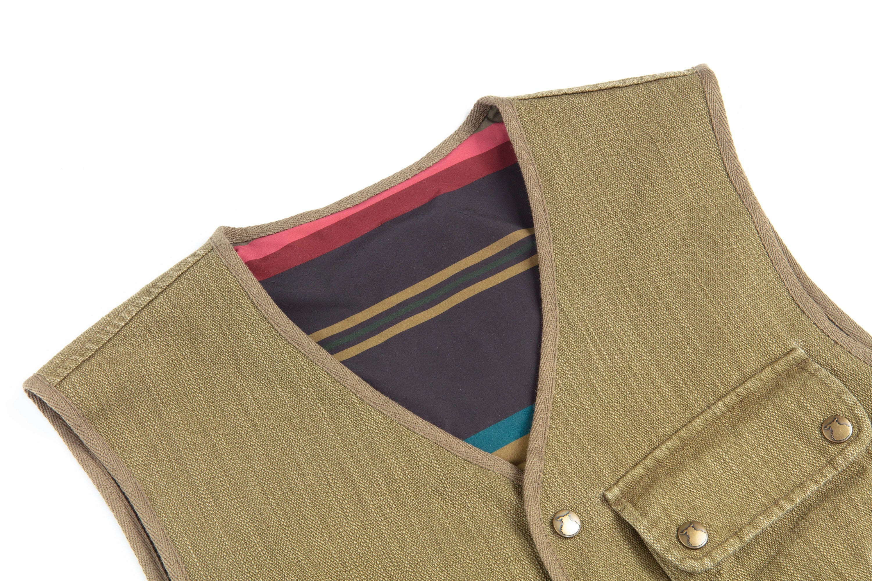 NERHI Reversible Striped Multi-Pocket Utility Vest, premium urban and streetwear designers apparel on PROJECTISR.com, NERHI
