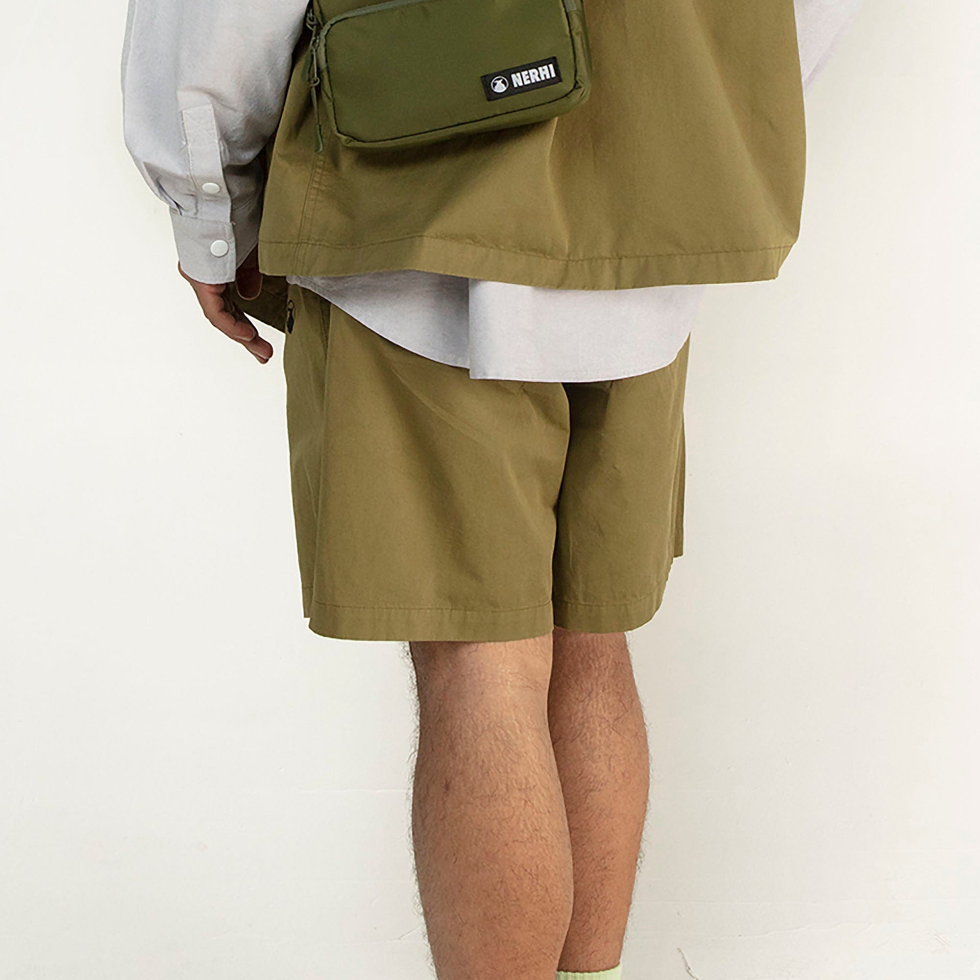 NERHI Essential LOGO Pleated Shorts, premium urban and streetwear designers apparel on PROJECTISR.com, NERHI