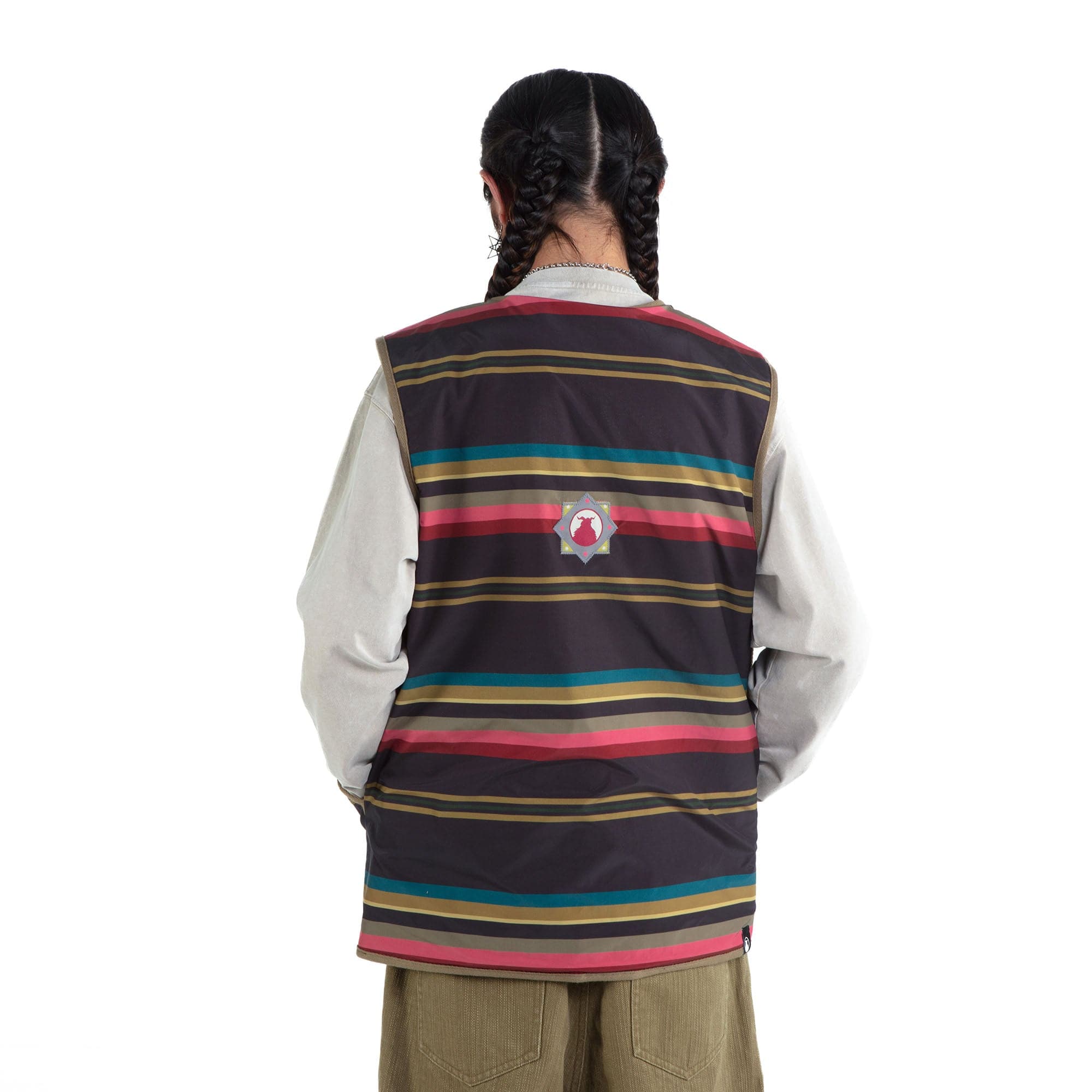 NERHI Reversible Striped Multi-Pocket Utility Vest, premium urban and streetwear designers apparel on PROJECTISR.com, NERHI