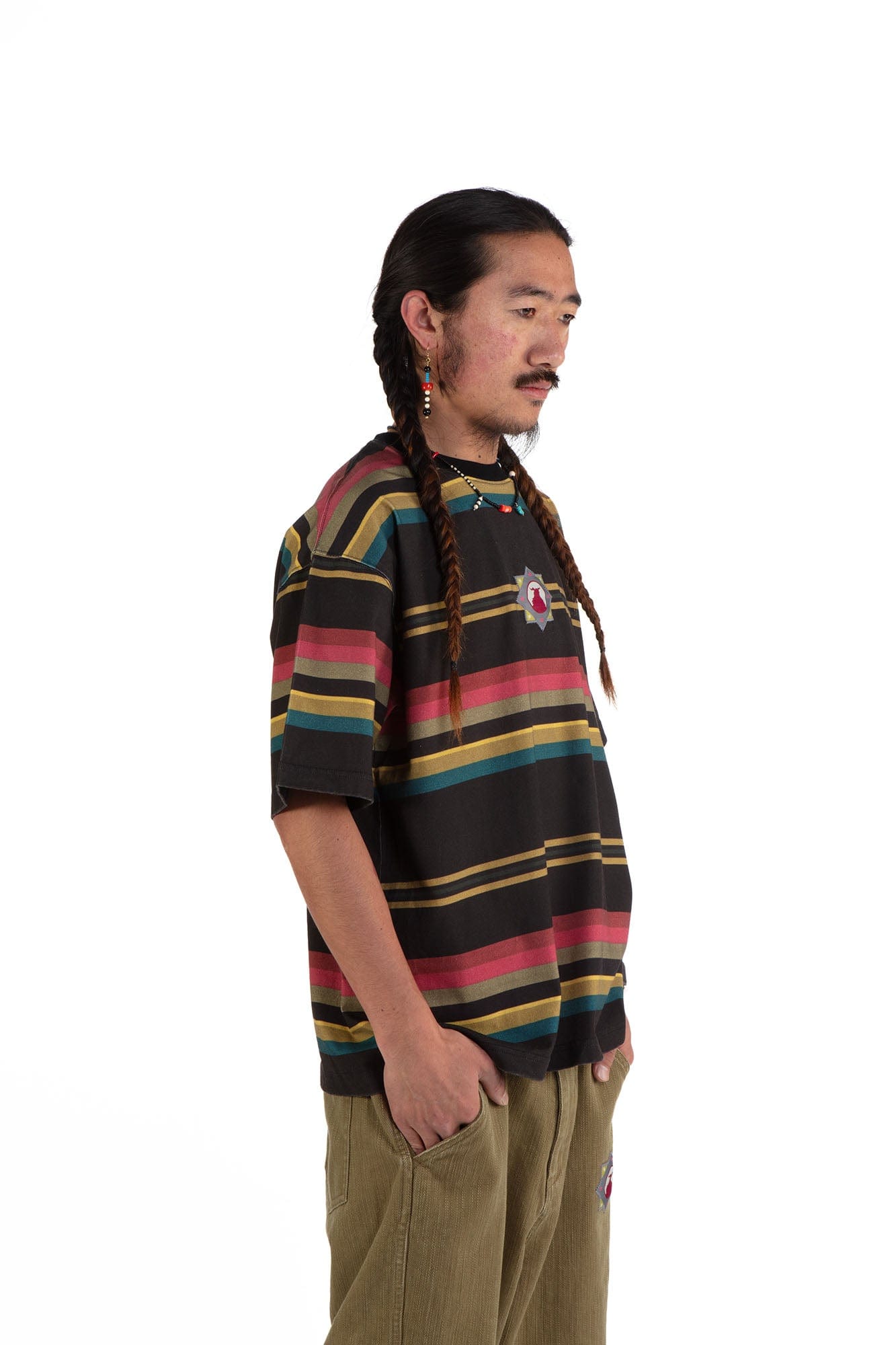 NERHI Striped LOGO Patch T-Shirt, premium urban and streetwear designers apparel on PROJECTISR.com, NERHI