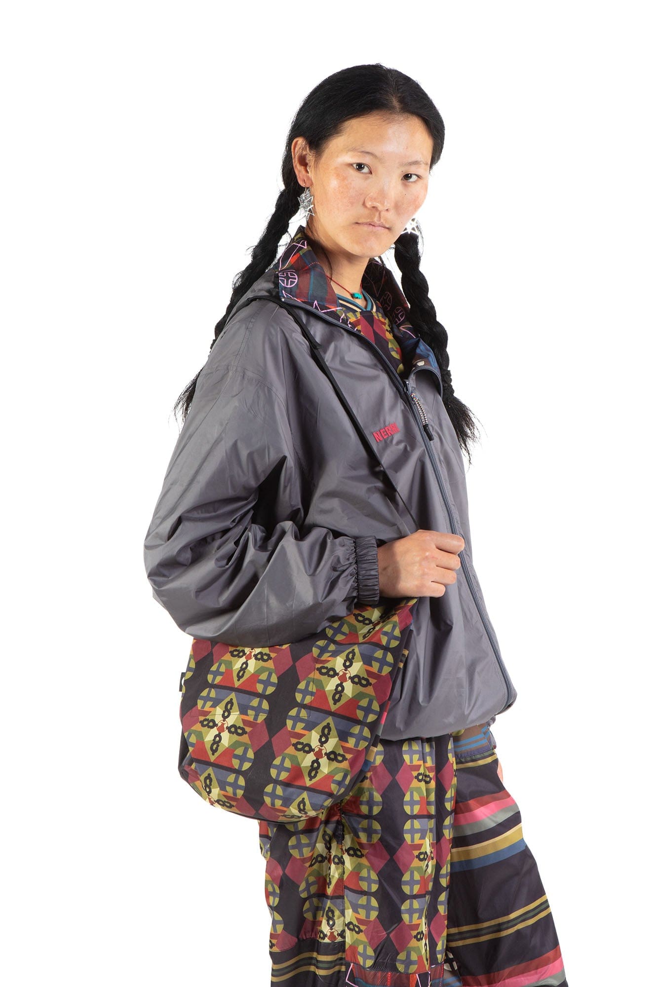 NERHI Monogram Back Striped Crossbody Bag, premium urban and streetwear designers apparel on PROJECTISR.com, NERHI